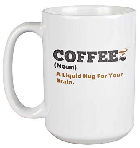 Funny Brain Coffee Mug - 15oz Ceramic Cup for Coffee & Tea - Perfect for Office Desk, Home Use, or Gift Idea