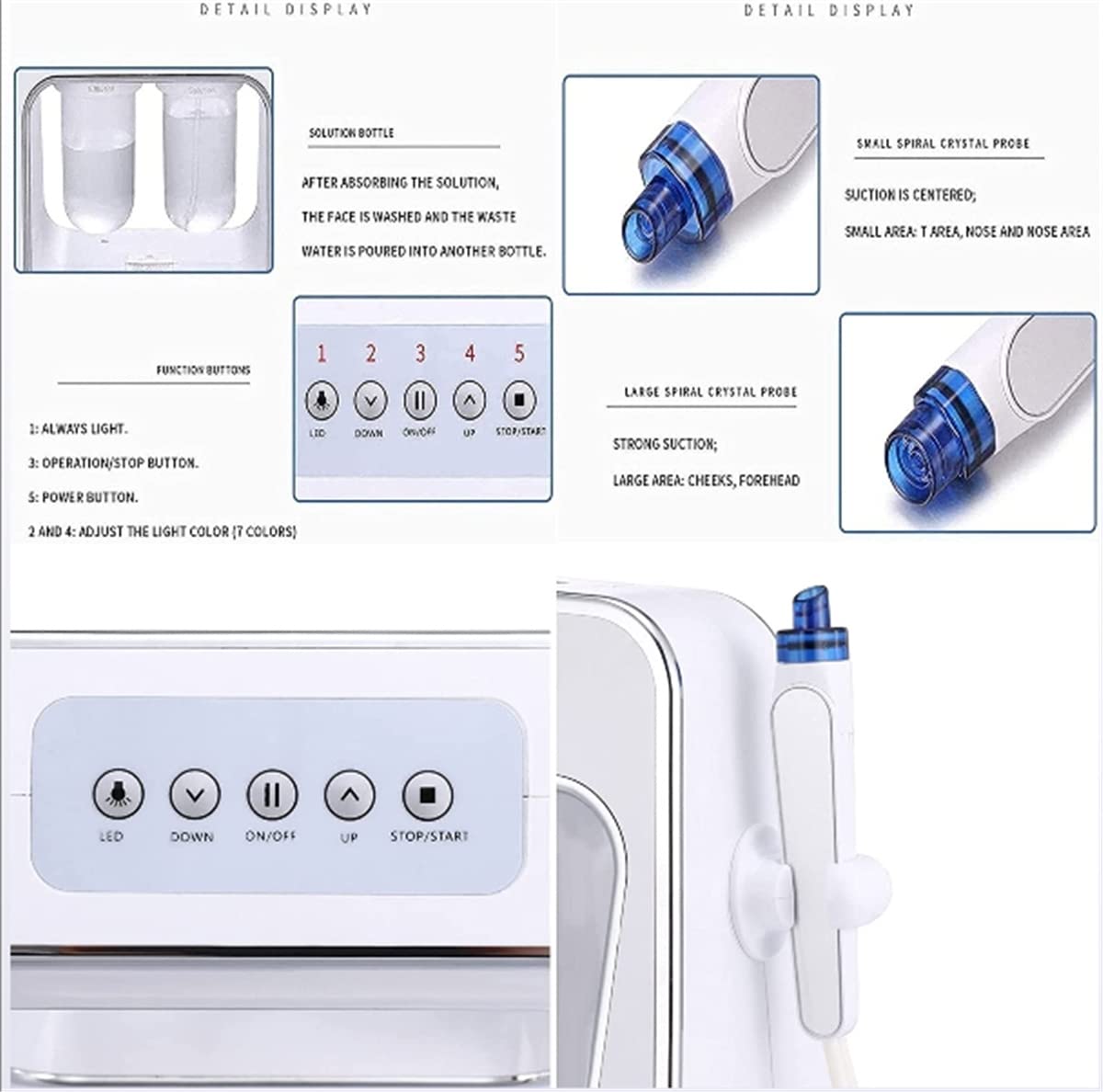 Professional Water Oxygen Beauty Machine - Facial Moisturizing Spray & Vacuum Suction for Blackhead Removal, Anti-Aging & Skin Rejuvenation | Hydrating & Whitening Treatment for Glowing Skin | Perfect for Home Spa & Salon Skin Care Routines