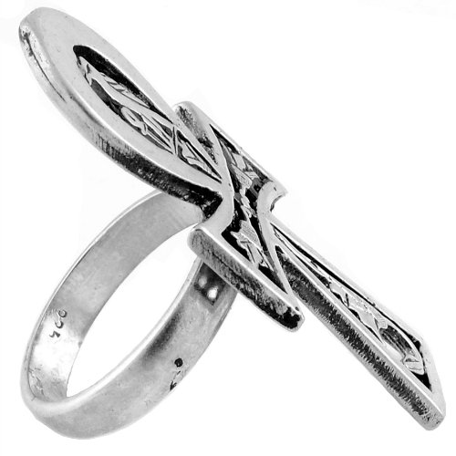 Egyptian Silver Horus Ankh Ring - Handmade Sterling Silver Jewelry with Ancient Egyptian Symbolism | Perfect for Spiritual Protection, Gift Giving & Boho Fashion