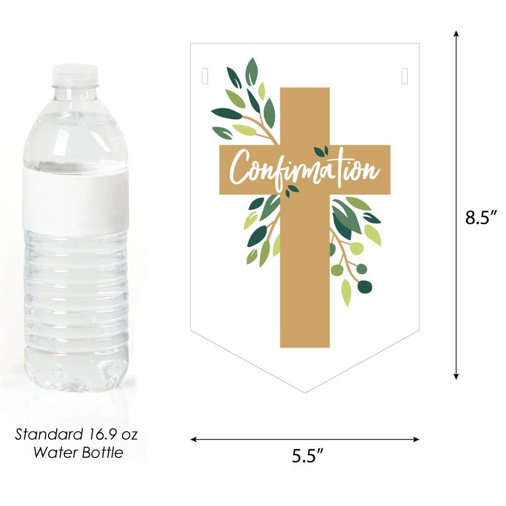 Elegant Cross Confirmation Banner - Religious Party Decorations for Church Celebrations - God Bless Your Confirmation - Perfect for First Communion, Baptism & Christian Events