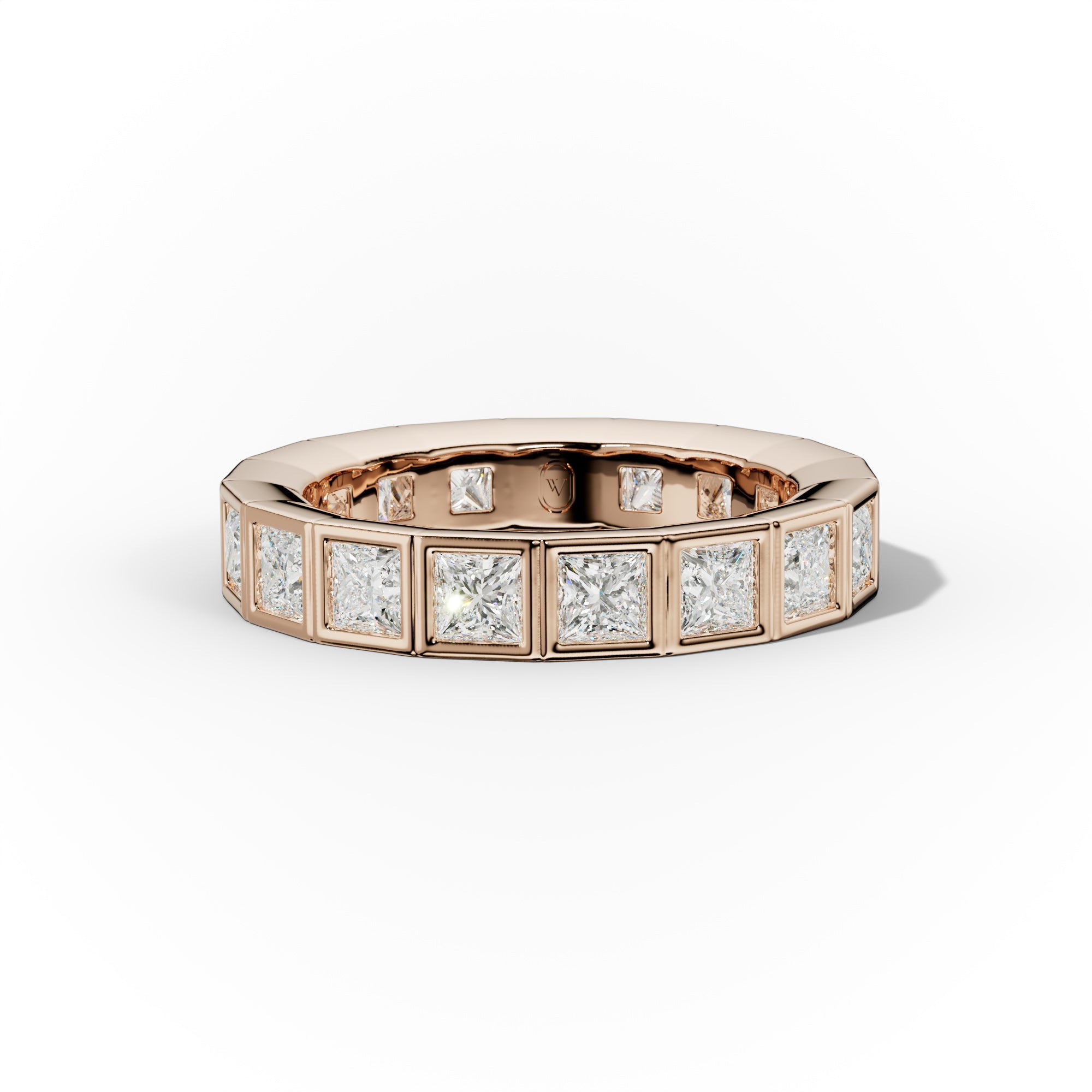 3.0 Carat Princess Cut Diamond Eternity Wedding Band - Bezel Set Engagement Ring for Women, Perfect for Anniversary Gifts & Bridal Jewelry (Ideal for Proposals, Vow Renewals & Special Occasions)