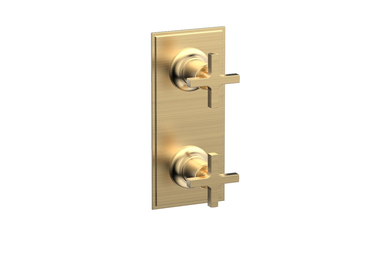 HEX MODERN Cross Handle Trim Set for Thermostatic Shower Valve with Volume Control & Diverter - 4