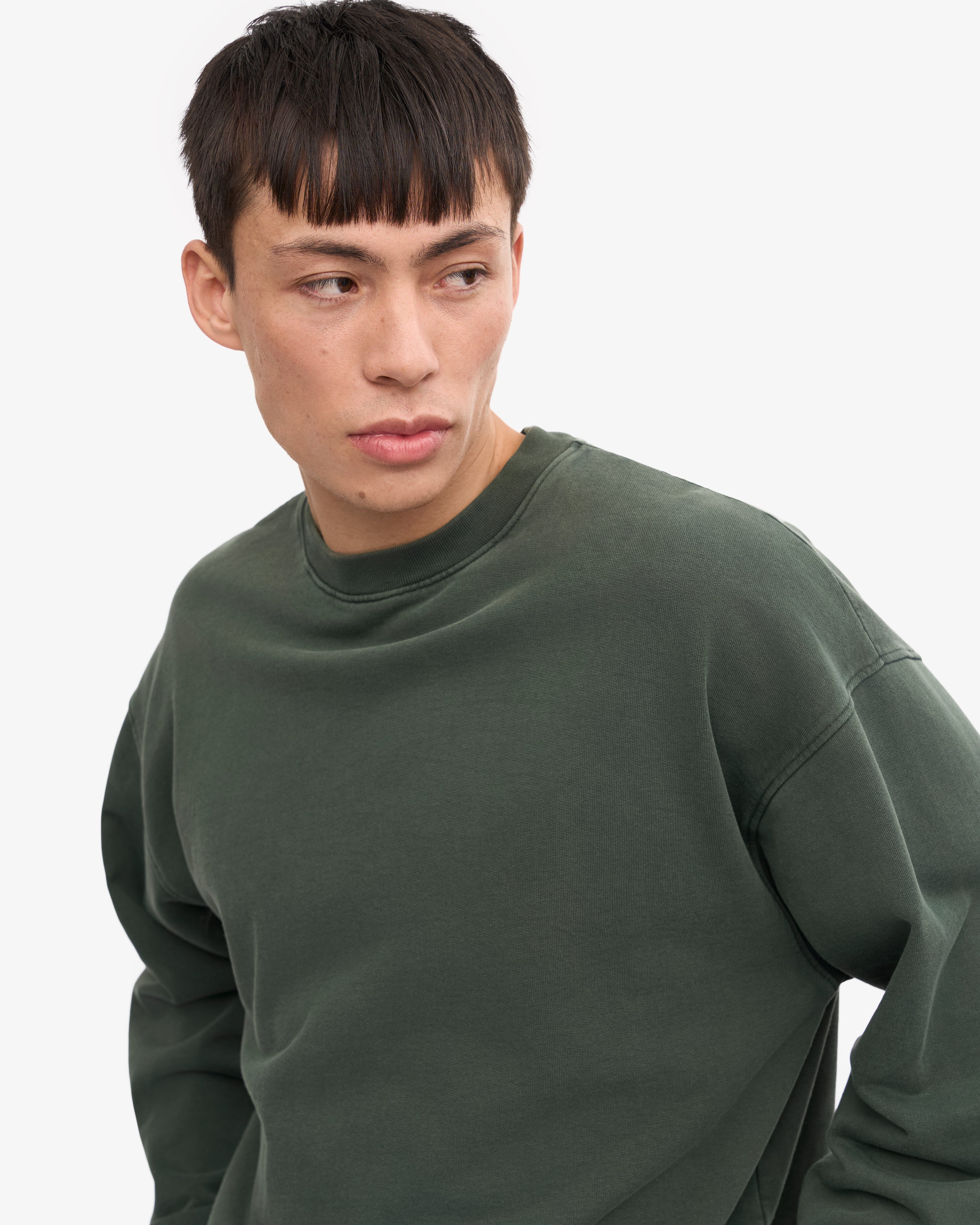 Organic Oversized Crewneck Sweatshirt - Midnight Forest Green | Cozy Loungewear for Women & Men | Perfect for Casual Wear, Relaxing at Home & Outdoor Activities