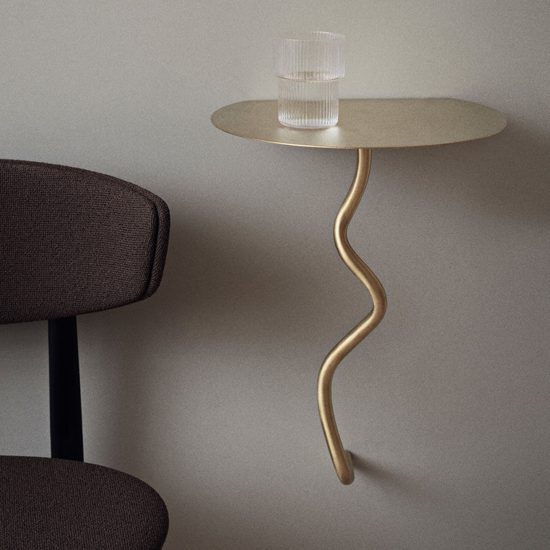 Curved Wall Mounted Table - Space Saving Modern Design for Small Apartments, Dorms & Home Offices | Perfect for Dining, Work & Decor