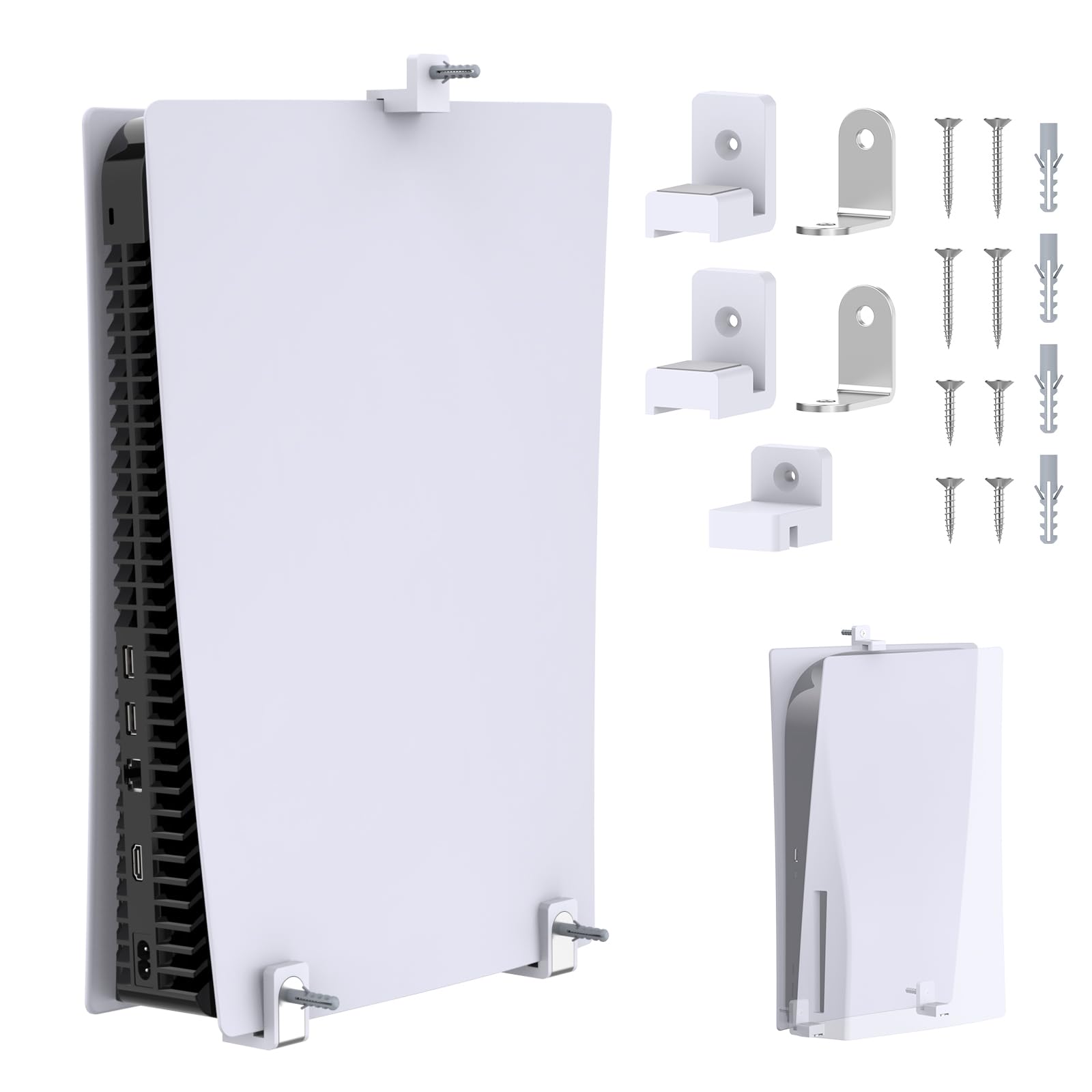 PS5 Wall Mount Bracket - Universal Stand for PS5, PS5 Slim & PS5 Pro - Compatible with PlayStation 5 Disc & Digital Edition - Perfect for Gaming Room, Bedroom & Living Room Setup