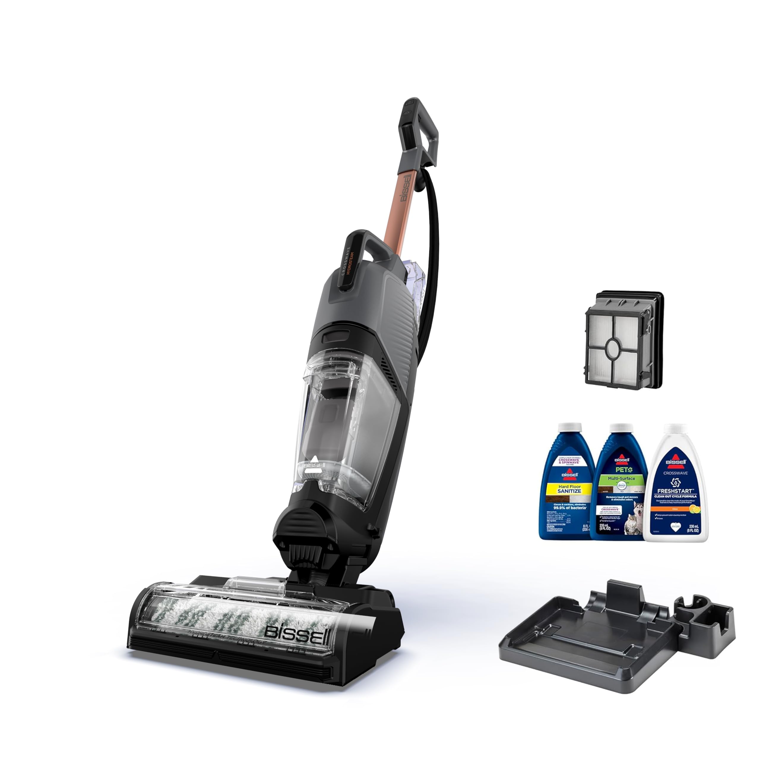 Bissell CrossWave HydroSteam Wet Dry Vacuum Cleaner - Multi-Surface Floor Washer with Steam Cleaning & Sanitizing Formula - Perfect for Hardwood, Tile & Carpet Cleaning in Homes & Offices