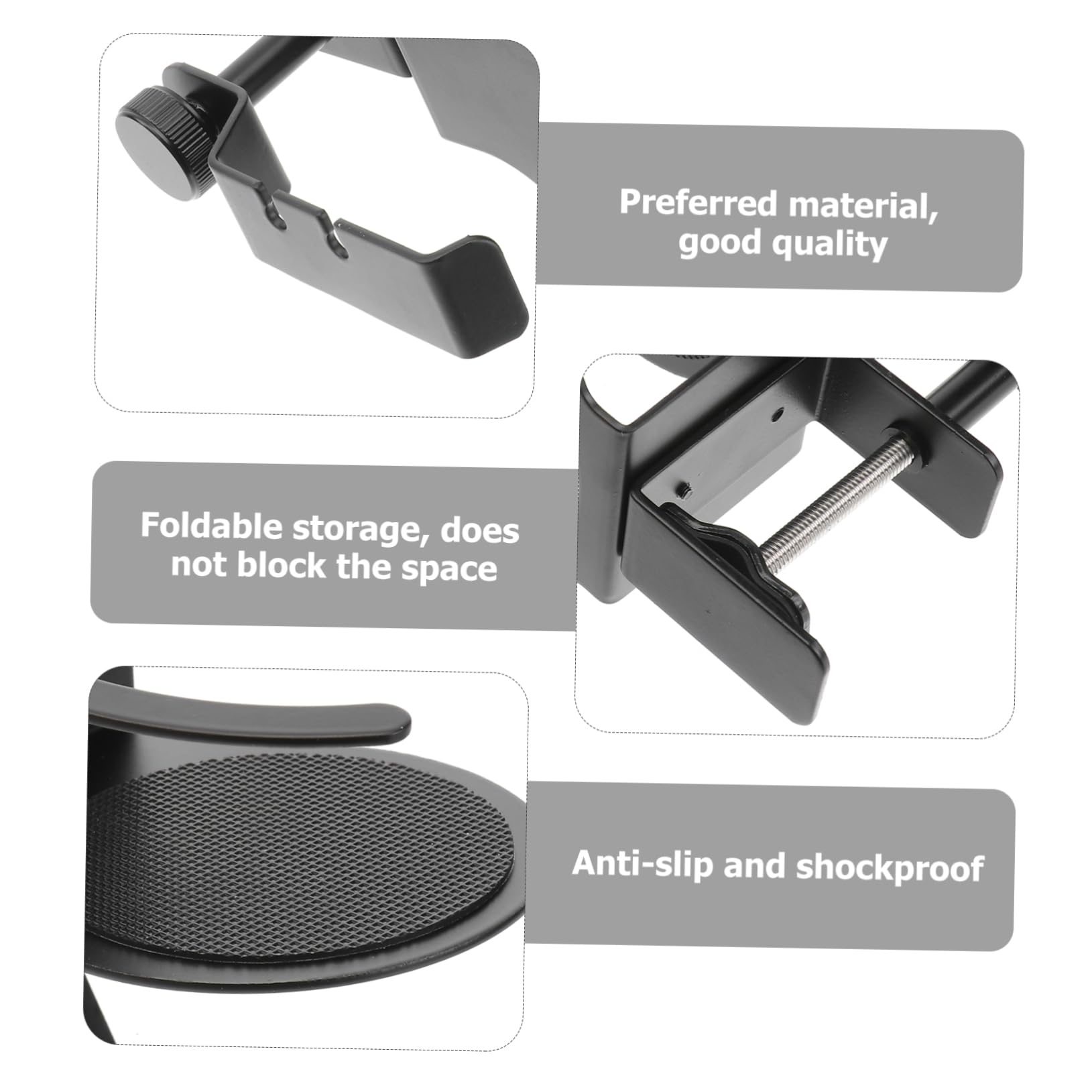 HEMOTON 5-Pack Headphone Stand with Drink Holder - 2-in-1 Desk Hook Organizer for Computer Headsets & Gaming Accessories - Perfect for Office, Gaming Setup & Home Workspace Organization