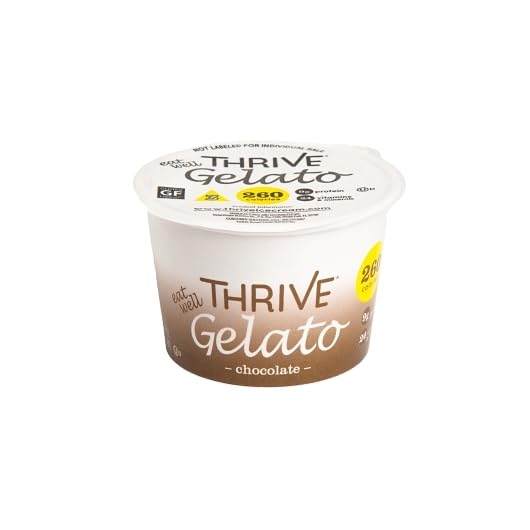 Thrive Frozen Nutrition Chocolate Gelato - 4 oz Cups (36 Count) | Premium Plant-Based Protein Dessert | Perfect for Post-Workout Recovery, Healthy Snacking & Vegan Treats