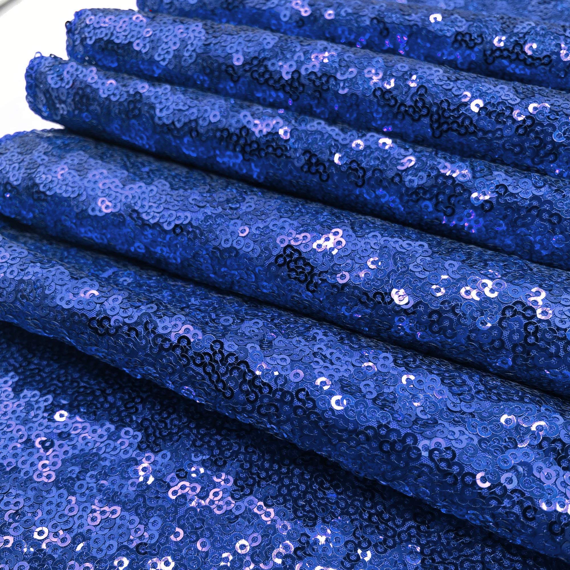 90 x 132 Inch Navy Blue Glitz Sequin Taffeta Tablecloth - Elegant Rectangle Table Linens for 6 ft Tables, Perfect for Weddings, Parties & Special Events