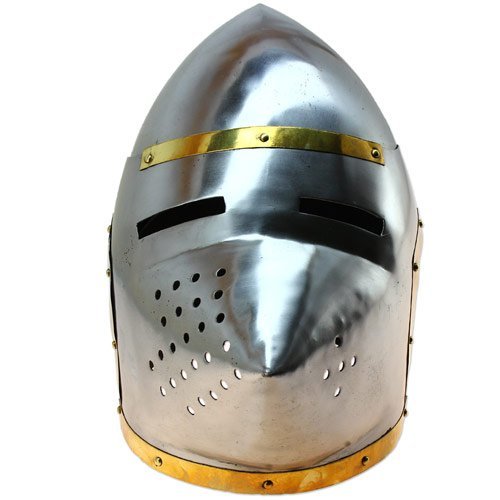 Medieval Pigface Bascinet Helmet - Functional Historical Armor Replica for Renaissance Fairs, LARP & Home Decor | Rustic Vintage Knight Helmet Gift for Collectors