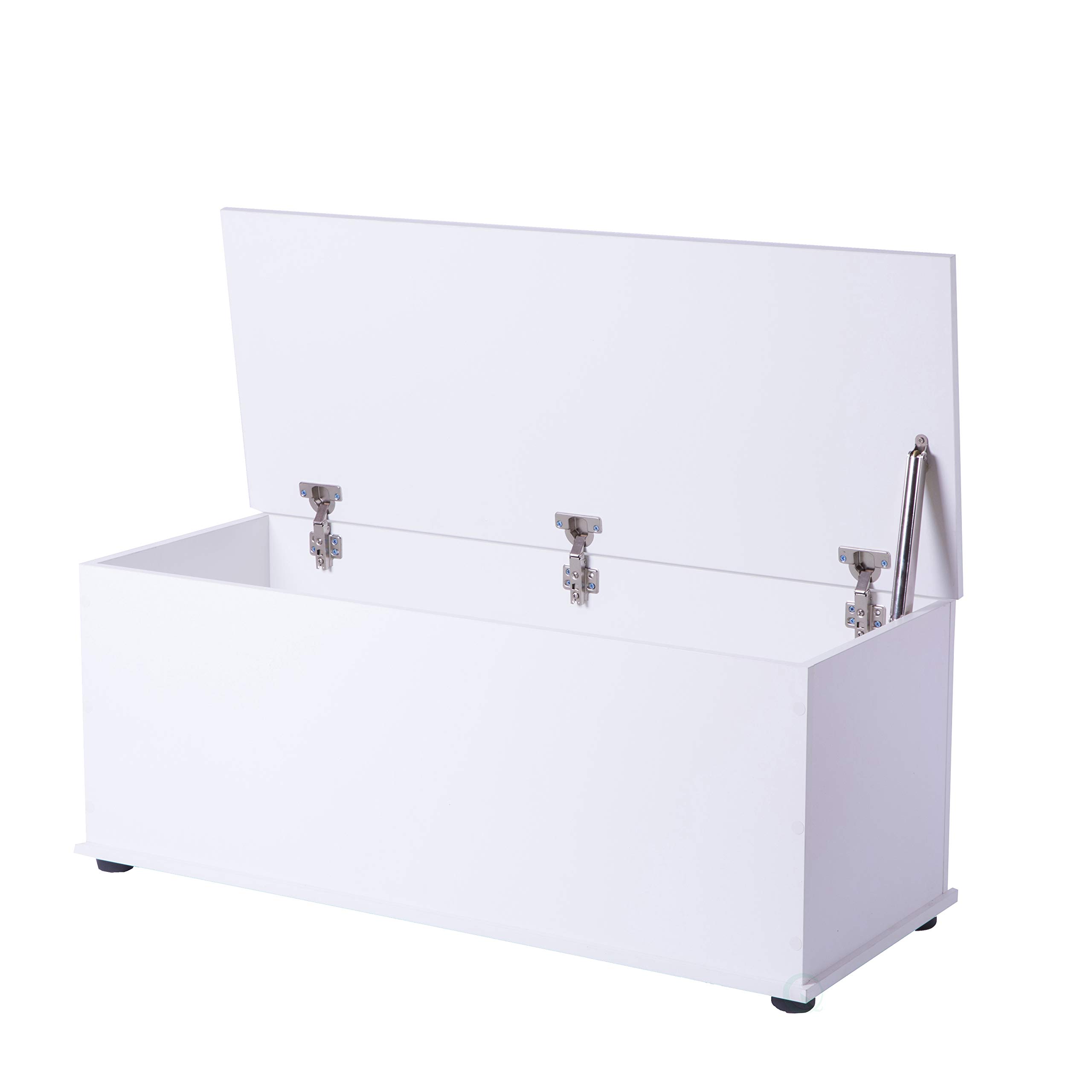 White Wooden Toy Storage Box - Kids Room Organizer for Toys, Books & Clothes | Perfect for Nursery, Playroom & Bedroom Organization
