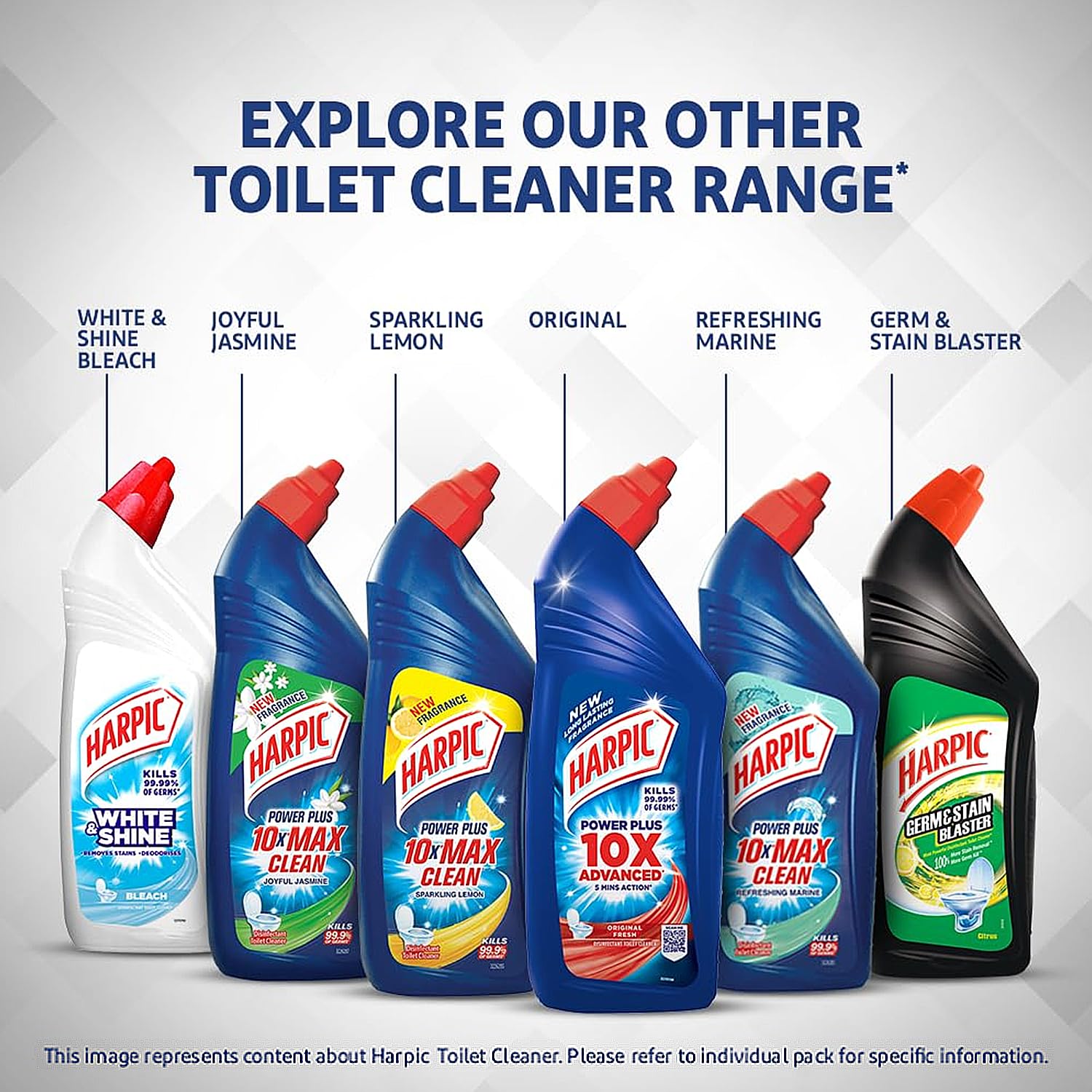 Harpic Toilet Cleaner Liquid 500ml (Pack of 2) - Bleach, Disinfectant & Whitener for Bathroom Cleaning | Removes Stains & Odors | Ideal for Toilets, Sinks & Tiles