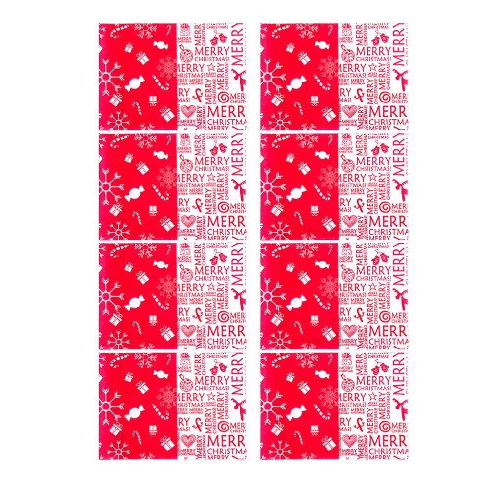 NUOBESTY 500 Pcs Christmas Candy Wrapping Paper - Red & White Wax Paper for Homemade Nougat, Chocolates, and Sweets - Perfect for DIY Christmas Gifts, Wedding Favors, and Holiday Party Supplies