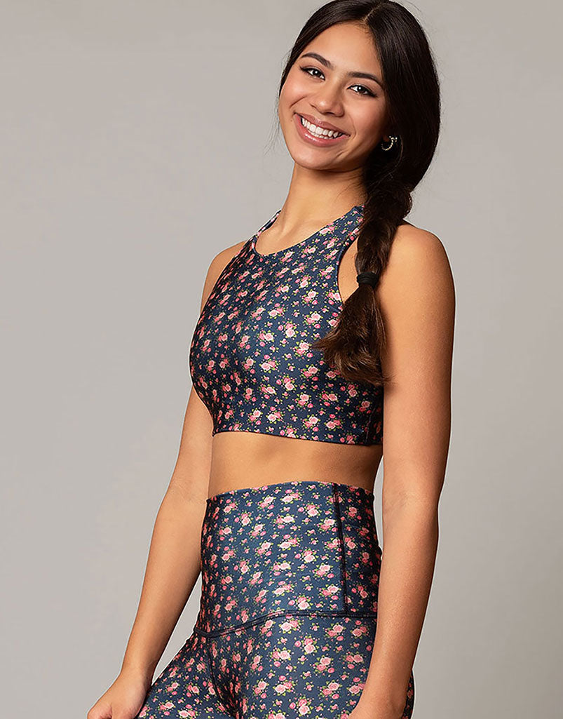 Hadley Roses Crop Top - Floral Print Women's T-Shirt for Casual Wear & Summer Outfits | Trendy Fashion Top for Parties, Dates & Everyday Style