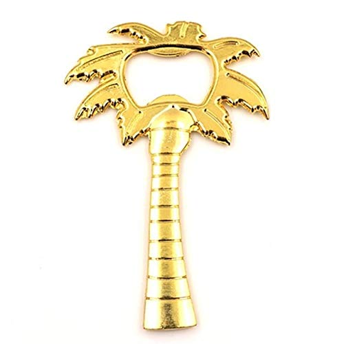 WYBFZTT-188 Gold Coconut Tree Bottle Opener - Premium Beer, Soda & Glass Cap Opener for Weddings, Kitchen & Beach Parties - Tropical Themed Bar Accessory for Home, Bars & Outdoor Gatherings
