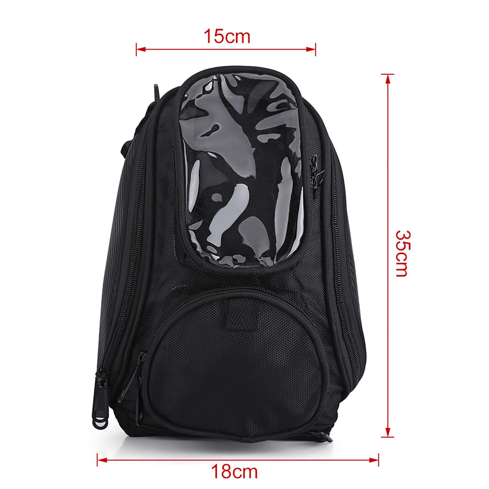 KIMISS 35x18x10cm Universal Motorcycle Tank Bag - Waterproof, Strong Magnetic, Oil-Resistant Riding Accessory for Harley, Honda, Yamaha & More - Perfect for Commuting, Touring & Adventure Rides