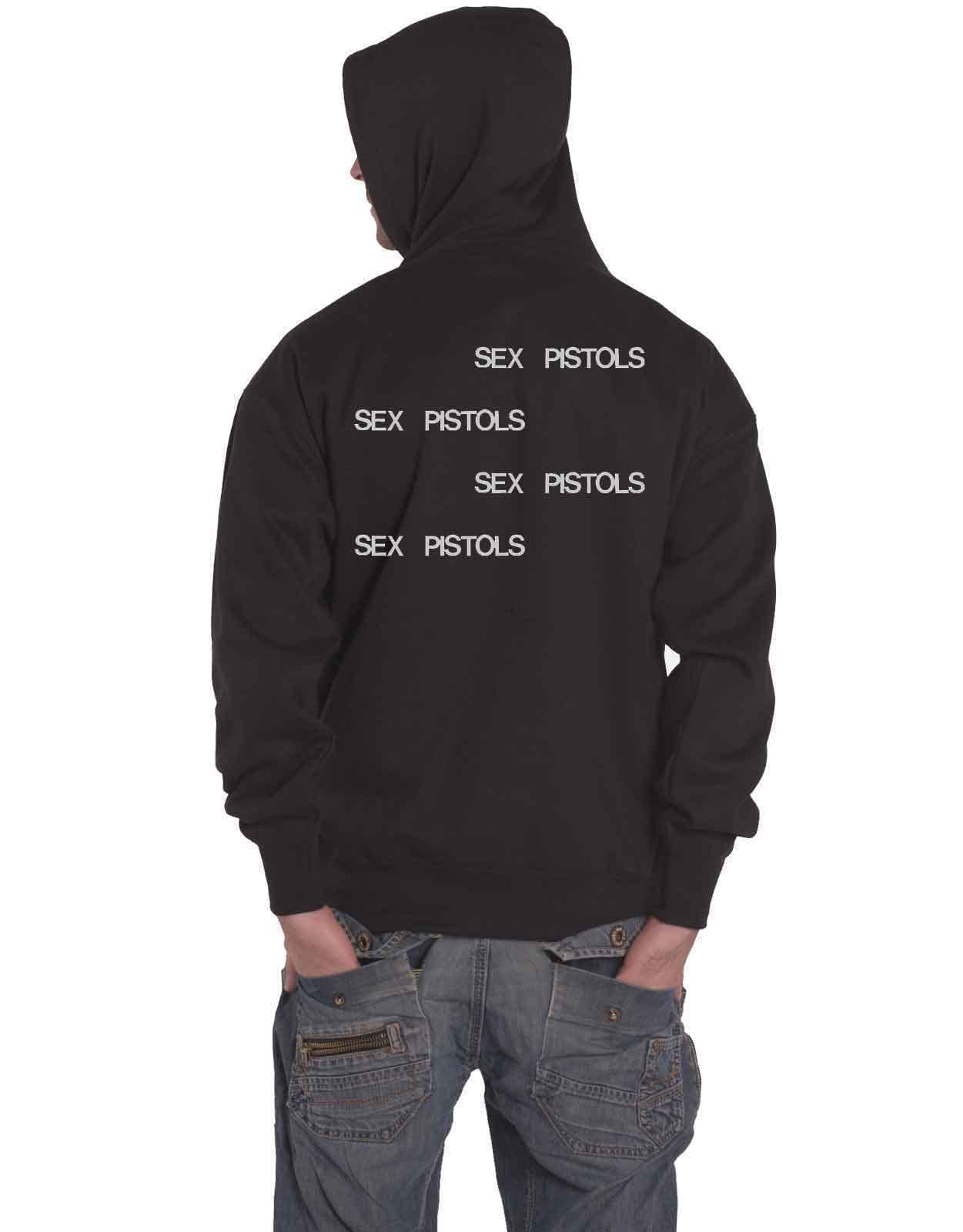 Sex Pistols Men's Pretty Vacant Hooded Sweatshirt - Large Black Punk Rock Band Merch | Vintage Style Pullover for Concerts & Casual Wear
