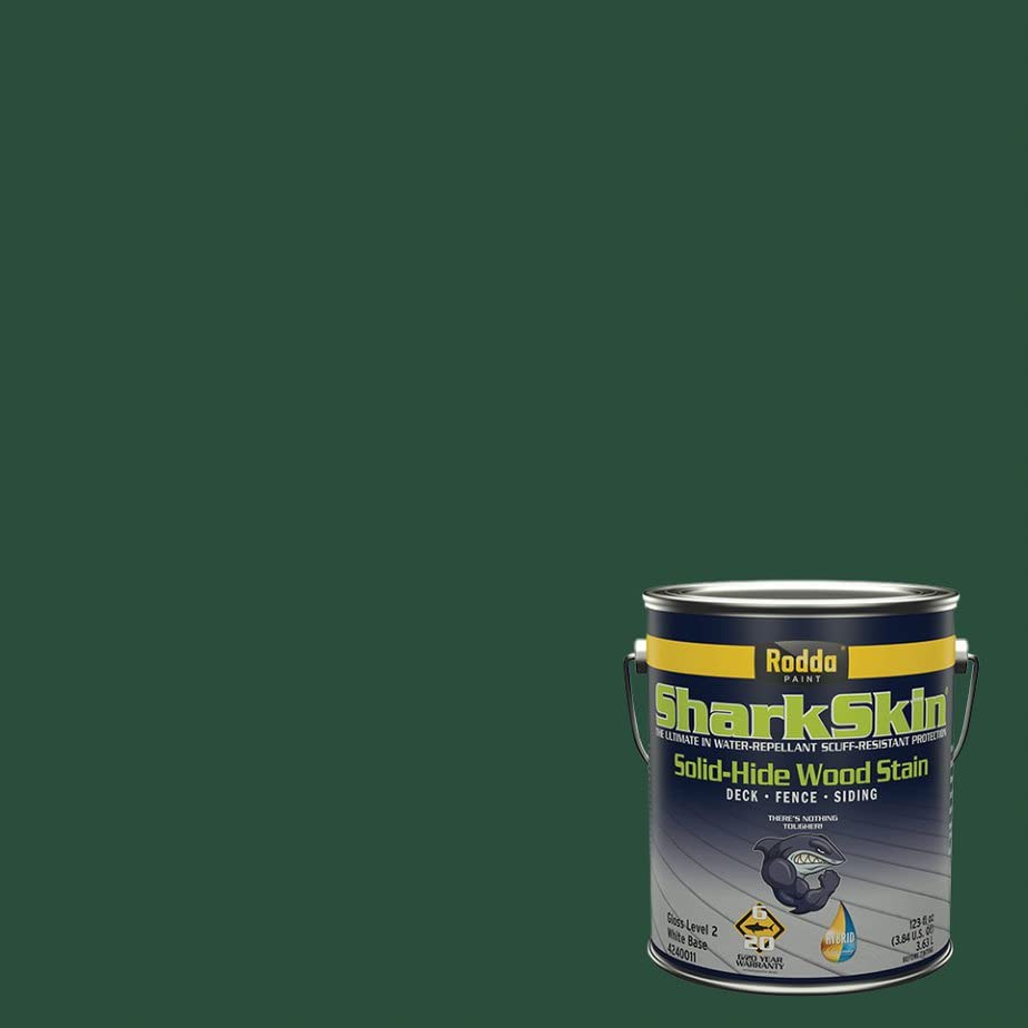 Rodda Paint Sharkskin Deck and Siding Solid Wood Stain - 1 Gallon, Copper Verde - Premium Exterior Wood Protection for Decks, Fences & Outdoor Furniture