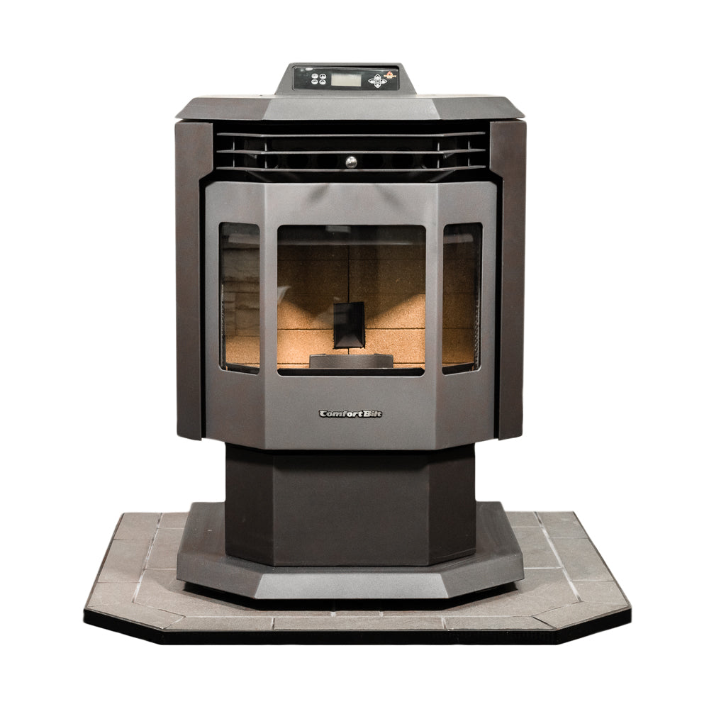 ComfortBilt Flatwall Hearth Pad in Pewter - Fireplace Protection for Wood & Pellet Stoves - Perfect for Living Rooms, Bedrooms & Basements