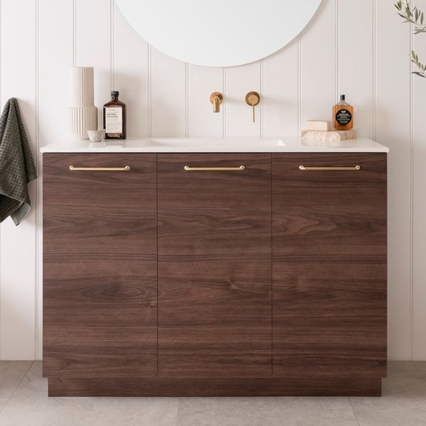 ADP Glacier Lite Ceramic Top Ensuite Trio Vanity Set - Modern Bathroom Vanity with Sink and Mirror for Small Spaces, Perfect for Apartments, Condos & Guest Bathrooms