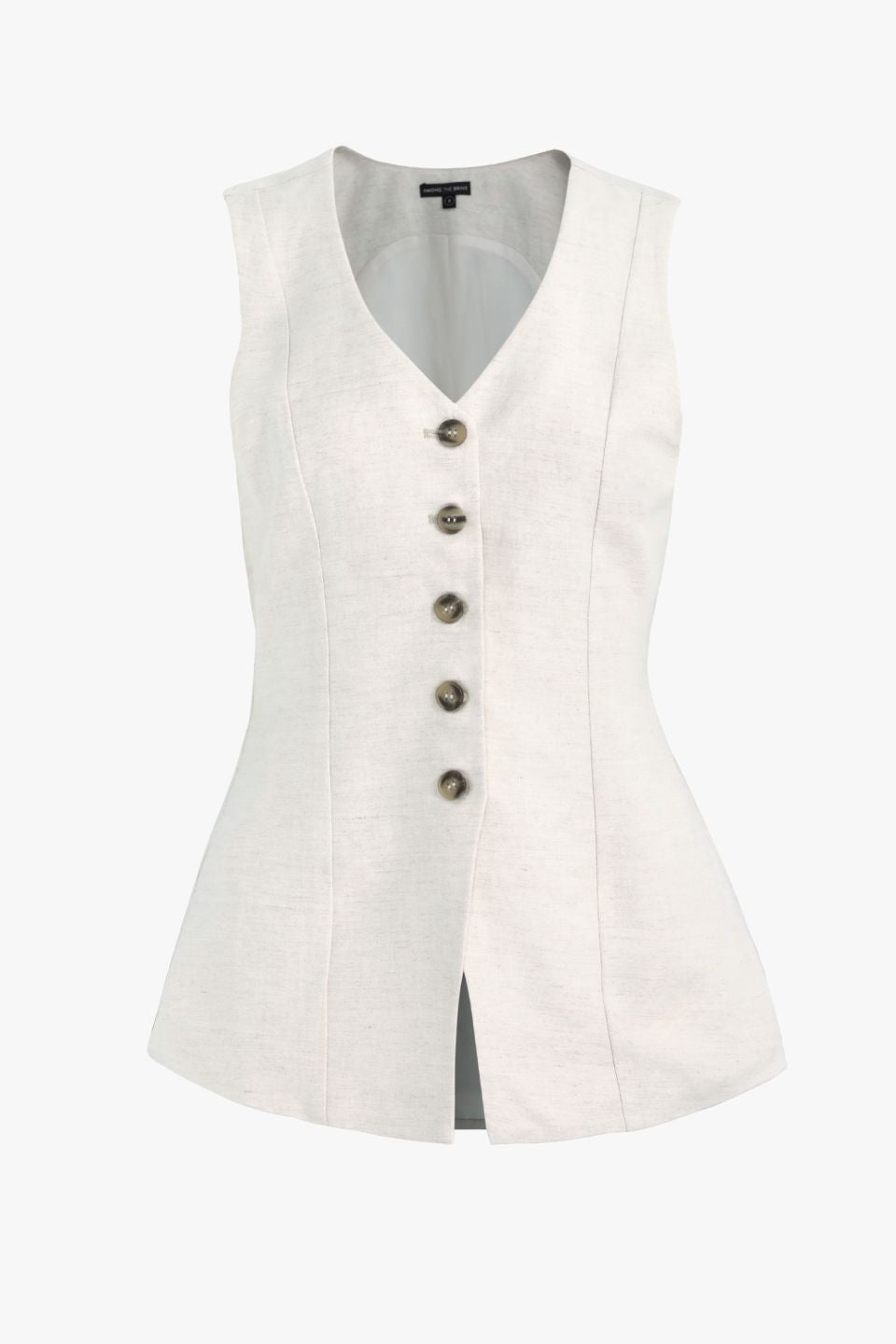 Eiffel Natural Linen Viscose Fitted Longline Vest for Women - Lightweight Summer Layering Piece for Office Wear & Casual Outfits