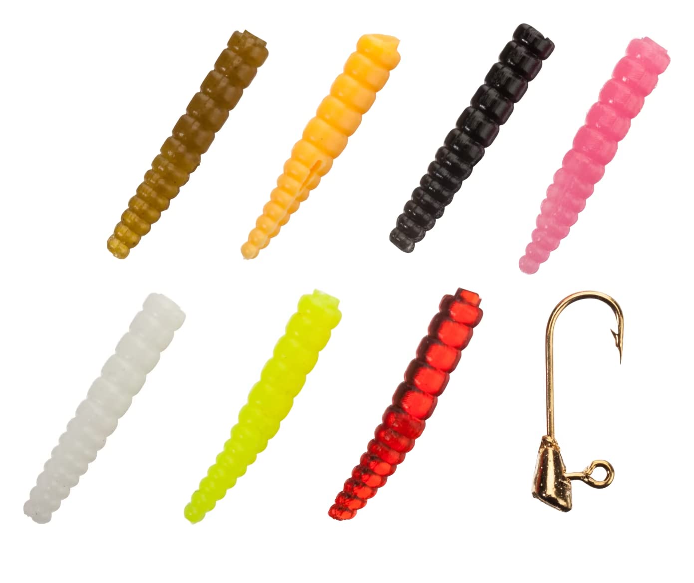 Leland's Lures Trout Magnet 85 Piece Mini Magnet Kit - 70 Grub Bodies & 15 Size 14 Hooks for Fly Fishing | Catches Trout, Bass & Panfish | Perfect for Streams, Rivers & Lakes