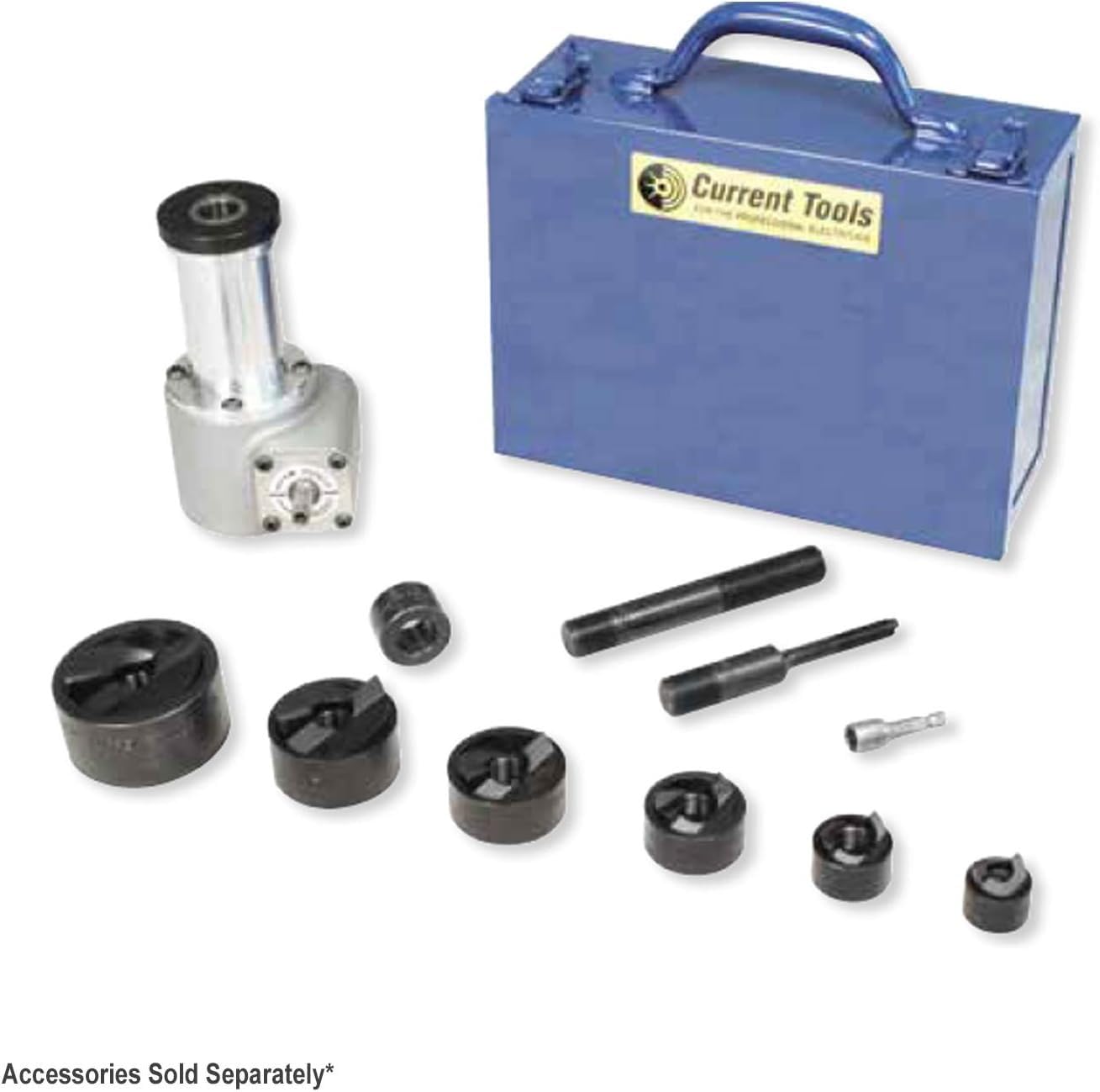Heavy Duty Metal Knockout Set Carrying Case with Convenient Handle - Durable Tool Storage for Electricians & Contractors - Ideal for Job Sites & Professional Use