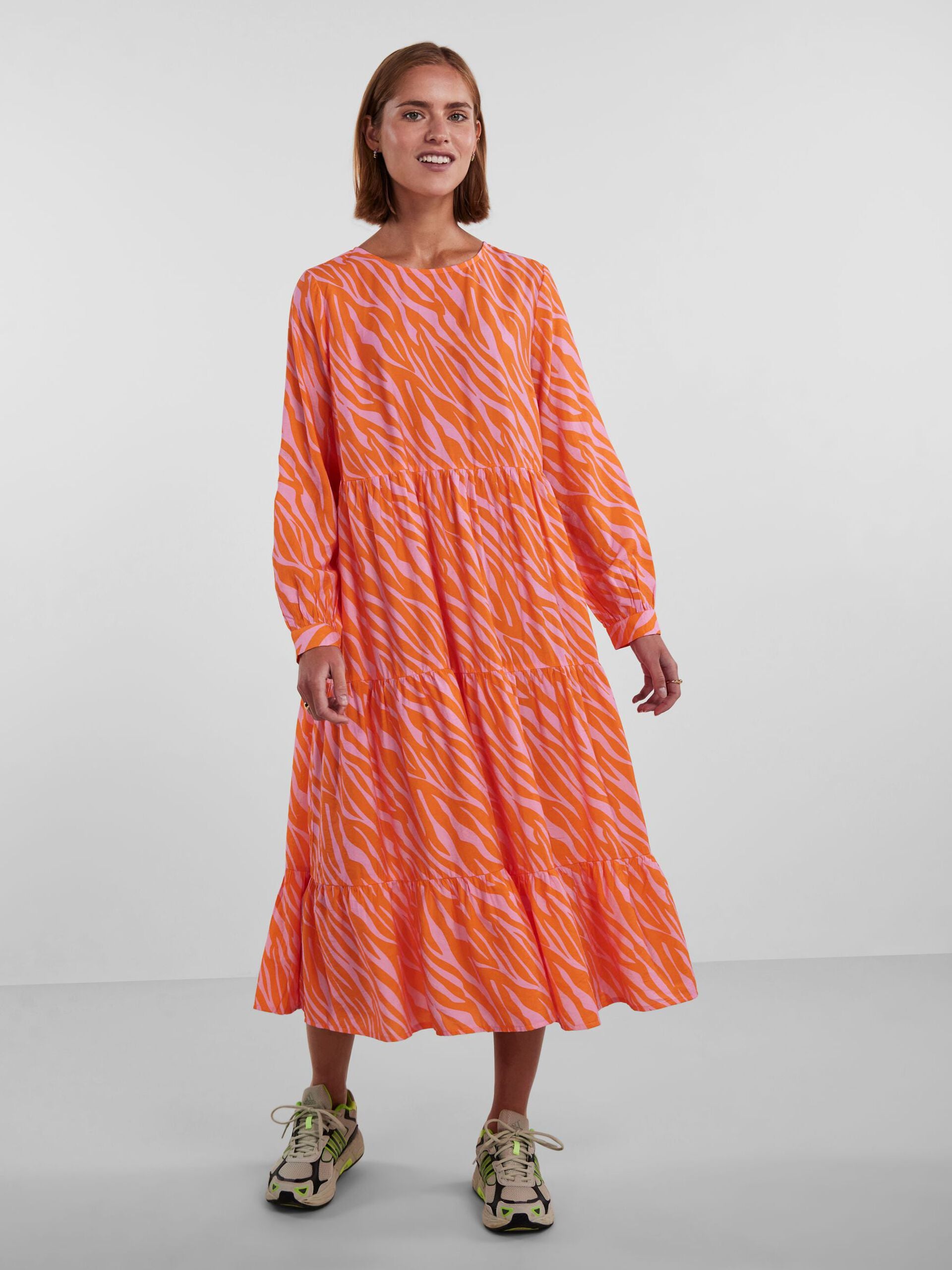 Caura Midi Dress for Women - Floral Print Summer Dress in Begonia Pink | Perfect for Beach Vacations, Date Nights & Outdoor Parties