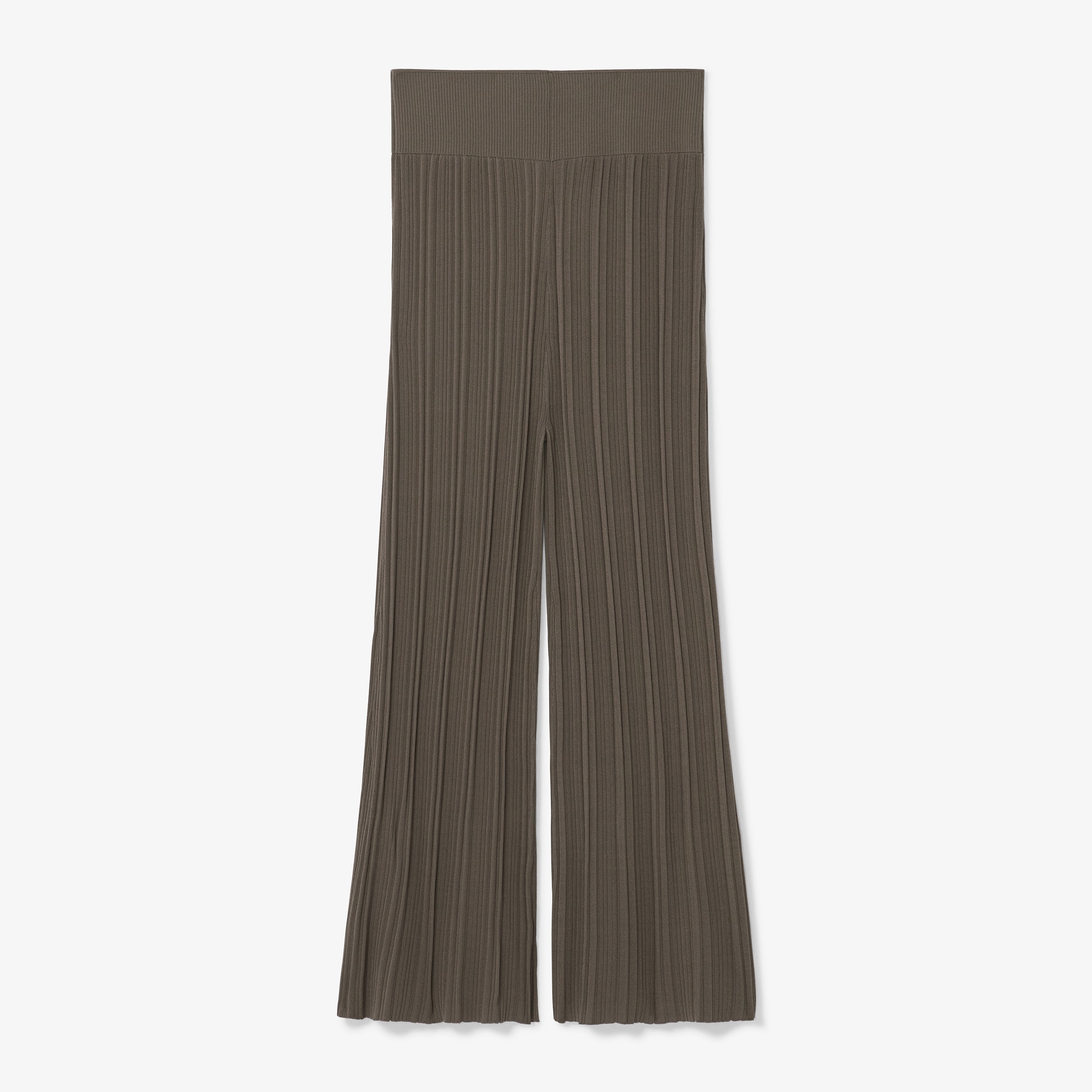 Marijane Textured Knit Pants in Light Ash - Comfortable High-Waisted Lounge Pants for Women - Perfect for Yoga, Home Wear, and Relaxation
