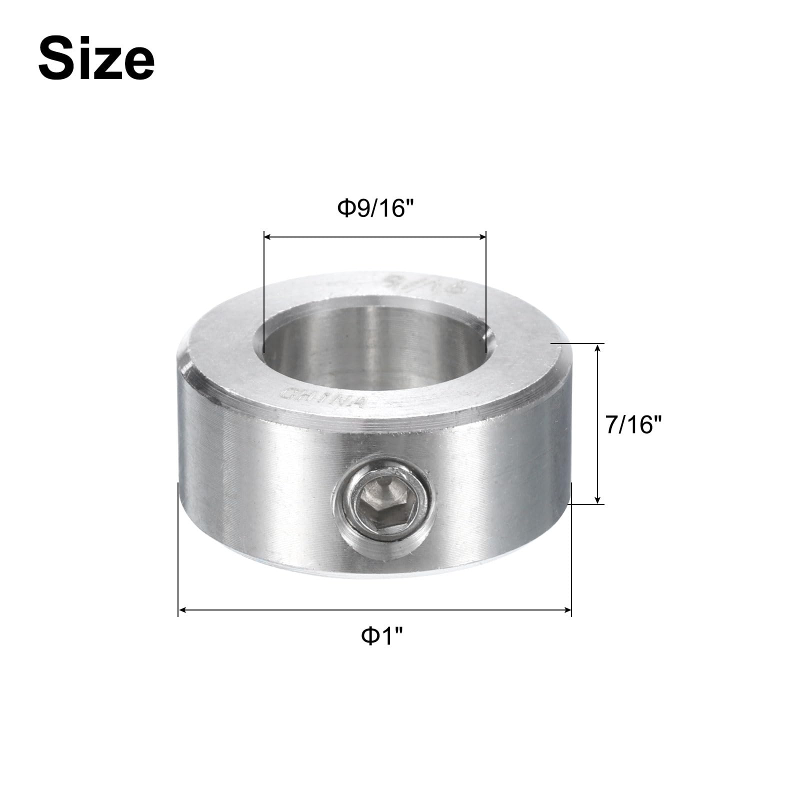 uxcell 2 Pcs 304 Stainless Steel Set Screw Shaft Collar - 9/16