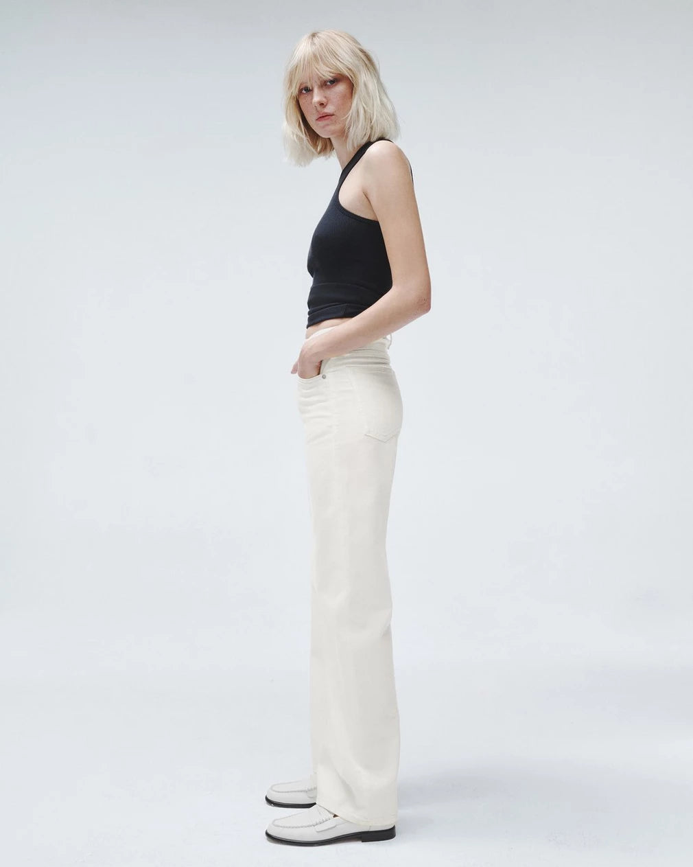 Featherweight Logan Wide Leg Pants in Ecru - Comfortable & Stylish for Casual Wear & Office Outfits