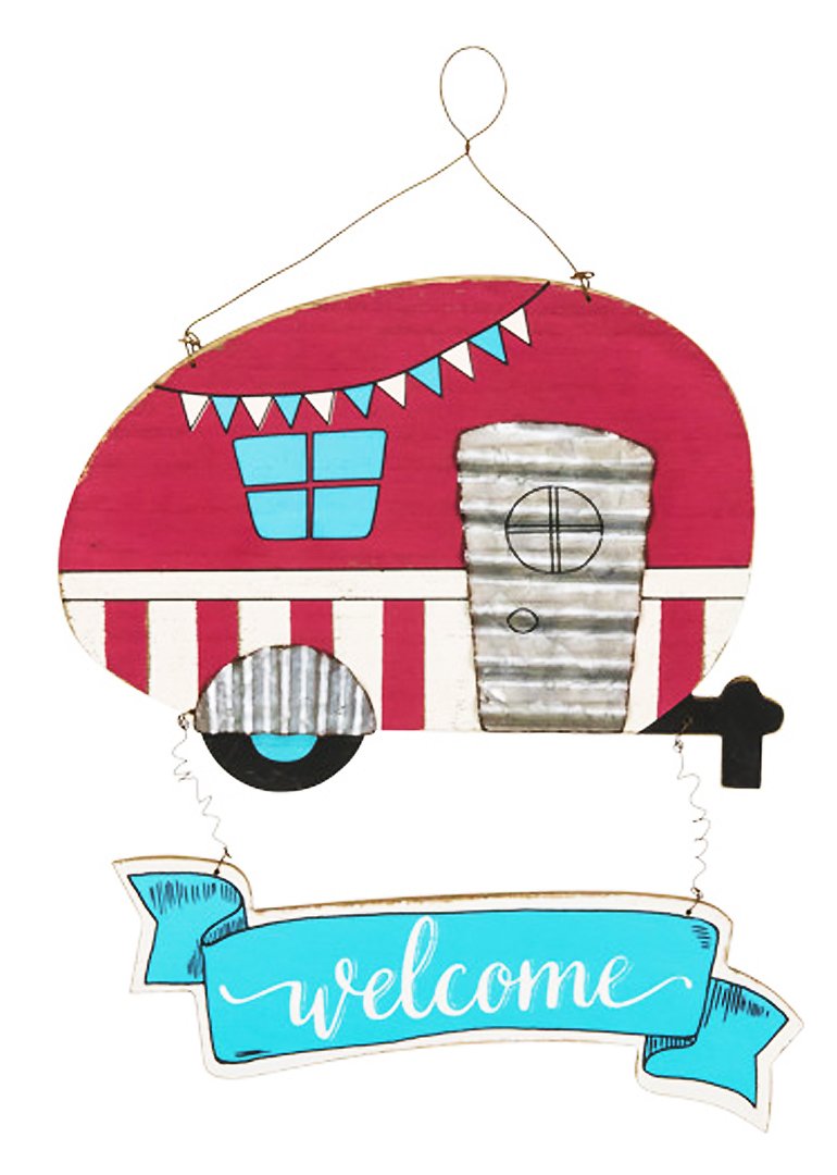 Personalized Camper Welcome Signs - Choose Blue or Red (Red) for RV, Trailer & Camping Decor | Perfect for Outdoor Enthusiasts & Home Decor