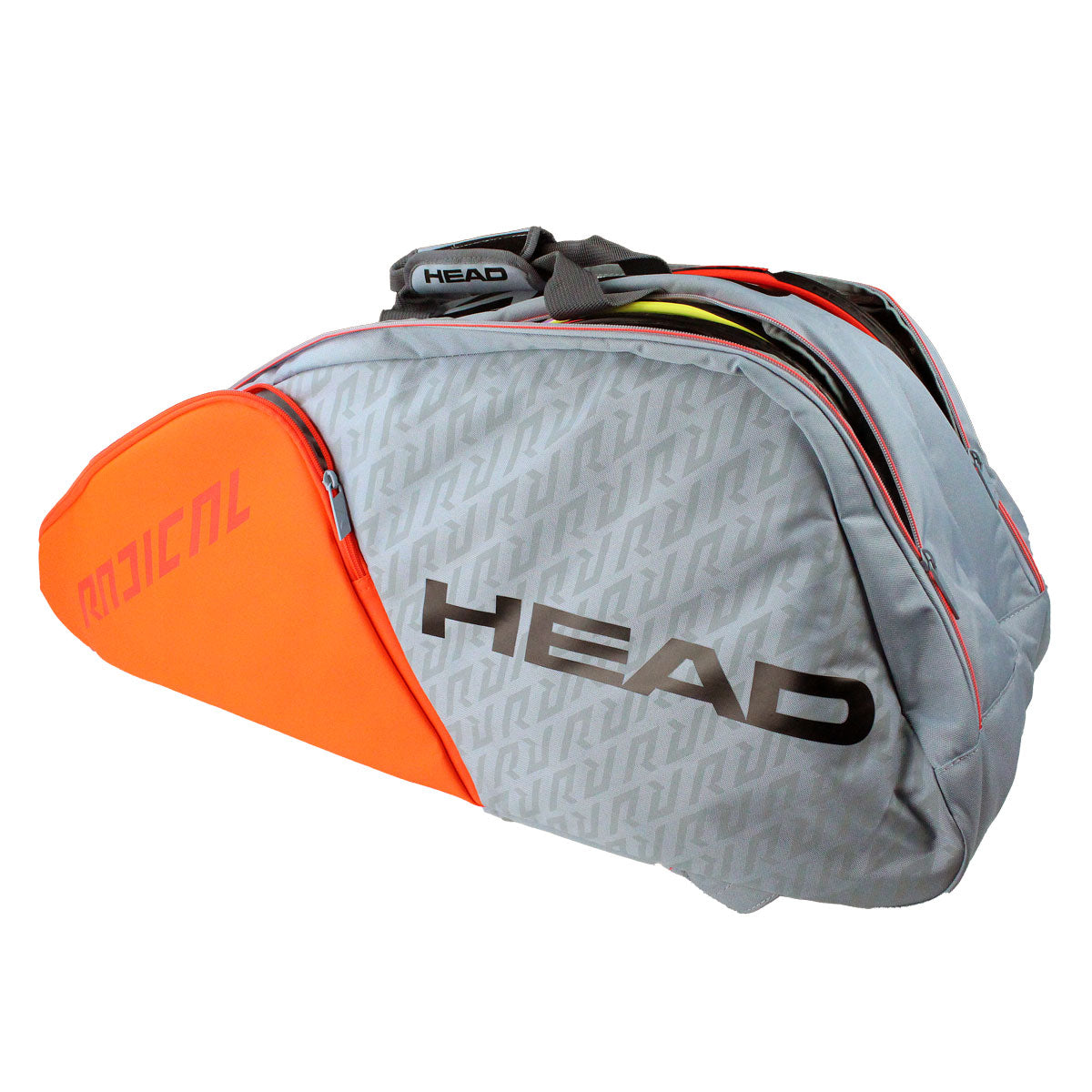 Head Radical Supercombi 9 Pack Tennis Racquet Bag (Grey/Orange) - Perfect for Tennis Players & Coaches - Durable Gear Storage for Courts, Tournaments & Travel