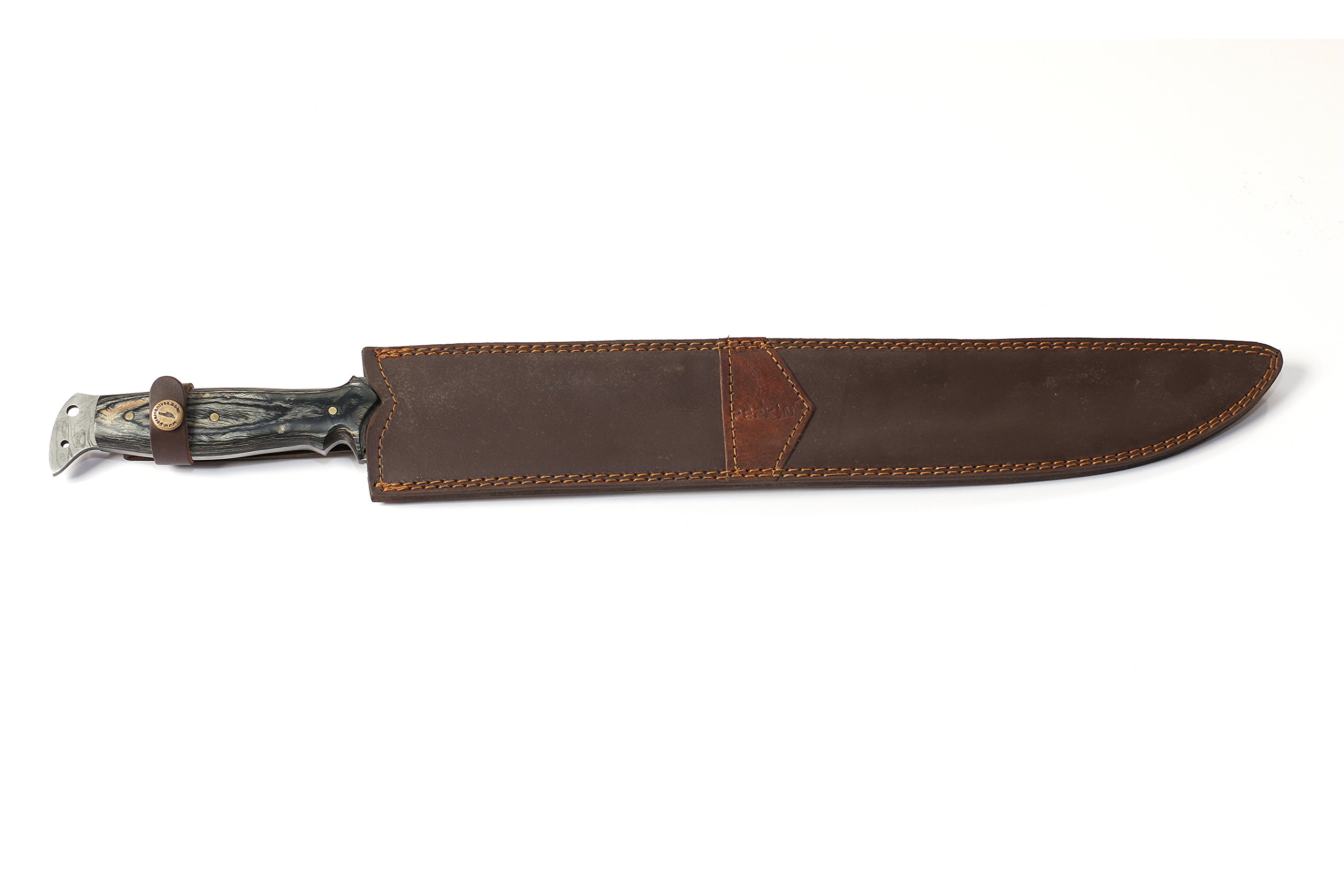 Perkin - Premium Handmade Damascus Steel Hunting Knife with Full Tang - Durable Outdoor Survival Tool for Camping, Hunting & Bushcraft
