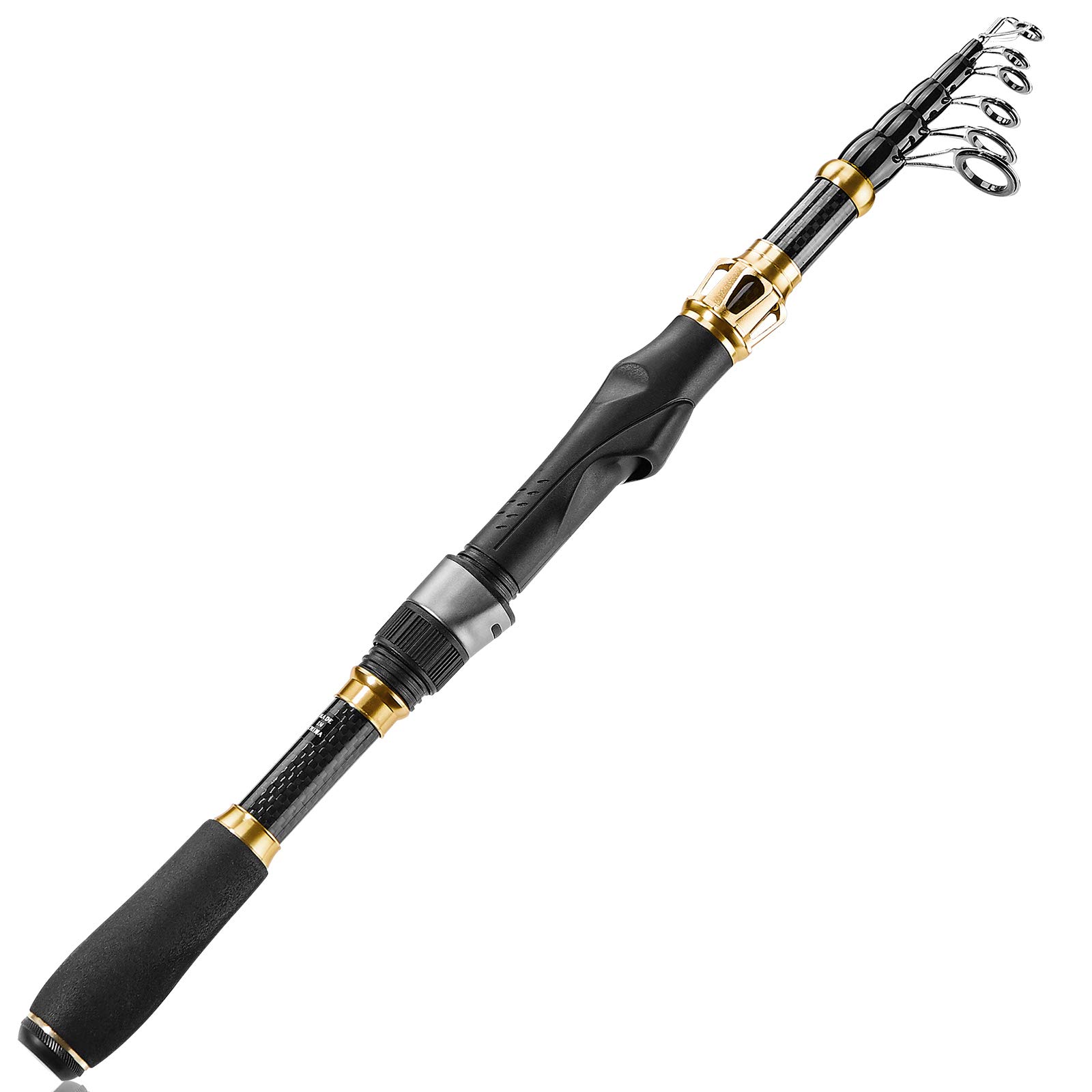 PLUSINNO Telescopic Fishing Rod and Reel Combo Kit with Spinning Reel & Carry Bag - Lightweight Portable Fishing Pole for Freshwater & Saltwater Fishing - Perfect for Men & Women Anglers (Great for Travel, Camping & Outdoor Adventures)