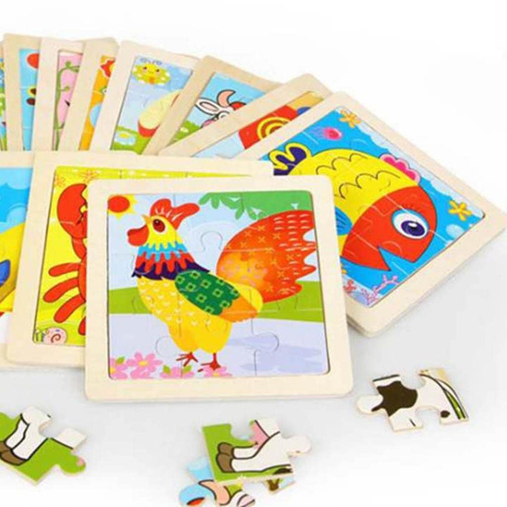 Enakshi Wooden Animal Peg Puzzle - Montessori Learning Toy for Toddlers & Preschool Kids - Early Education Wooden Puzzle for Fine Motor Skills - Perfect for Home, Classroom & Daycare Playtime