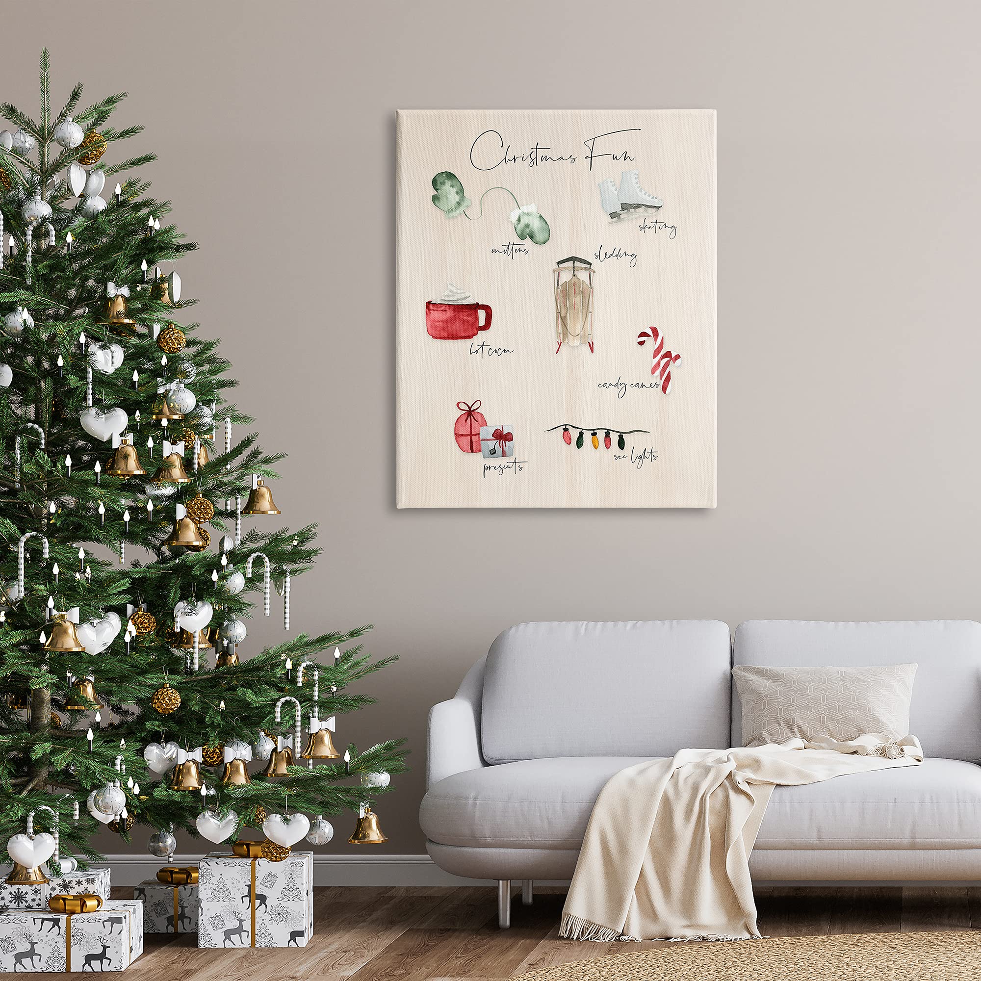 Stupell Industries Rustic Christmas Fun Chart Holiday Tradition Festive Illustrations Canvas Wall Art - 36