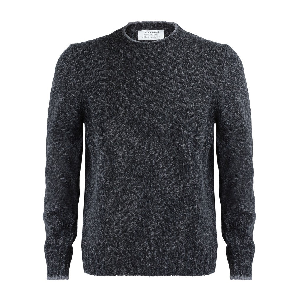 Premium GRAN SASSO Crew Neck Sweater for Men - Soft & Comfortable Black/Grey Pullover | Perfect for Casual Wear, Office & Winter Outfits