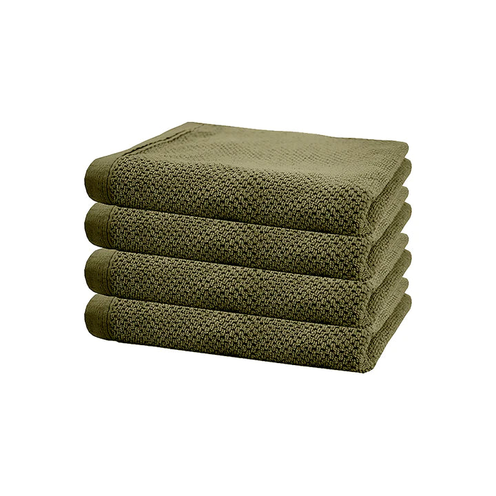 Angove 4-Pack Premium Bambury OLIVE Hand Towels - Soft, Absorbent & Quick-Drying Kitchen & Bathroom Towels for Everyday Use