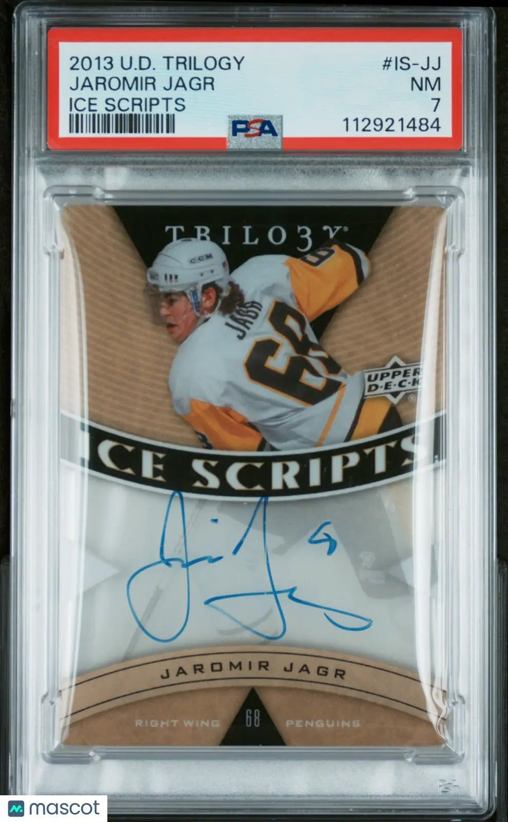 2013 Upper Deck Trilogy Hockey Ice Scripts Autograph Jaromir Jagr PSA 7 - Rare Collectible for Hockey Fans & Sports Memorabilia Enthusiasts - Perfect for Display, Investment & Gifting