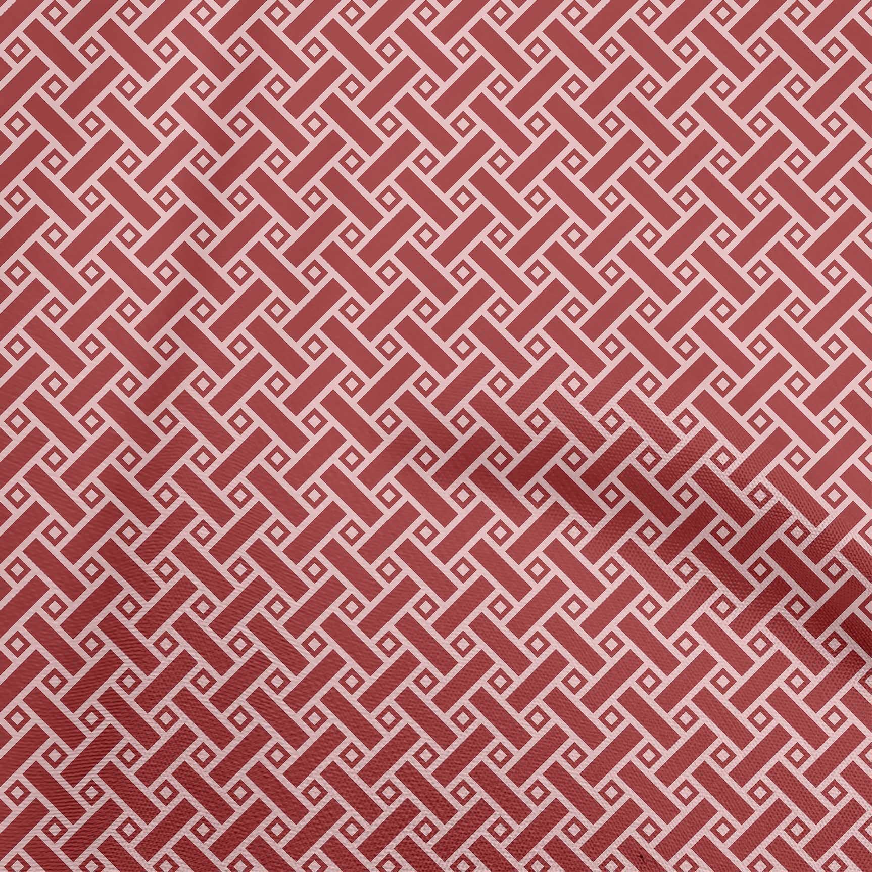 oneOone Polyester Spandex Red Geometric Print Fabric by The Yard - 56 Inch Wide Dress Material (5848) | Perfect for DIY Dresses, Skirts & Home Decor Projects