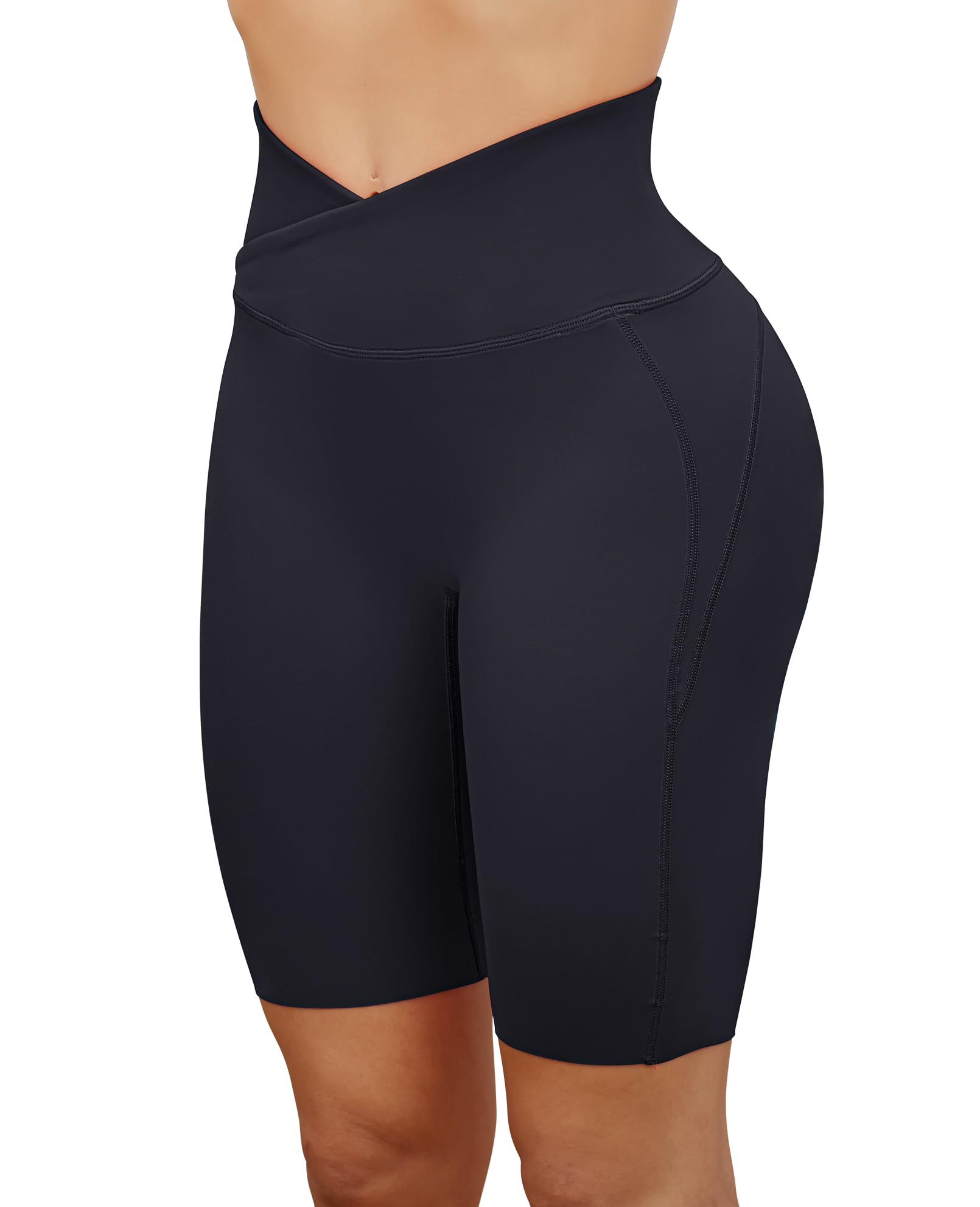 Women's High Waisted Biker Shorts - Tummy Control Workout Shorts No Front Seam, Butt Lifting Running & Yoga Short Leggings for Gym, Cycling & Active Wear