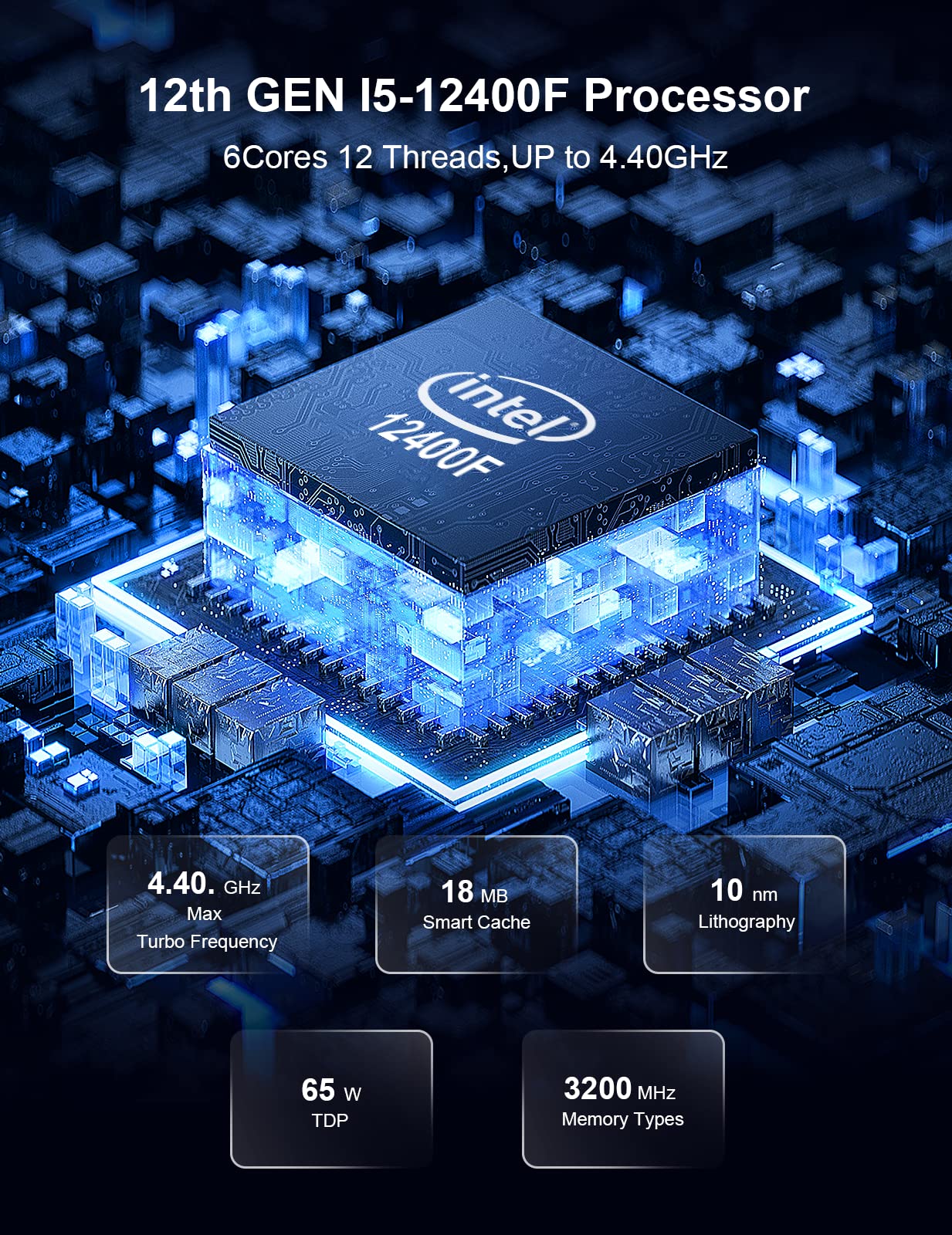 HYSTOU Mini Gaming PC - Intel Core i5 12400F 12th Gen, 32GB DDR4 RAM, 1TB NVMe SSD, GTX1650 Graphics, Windows 11 Pro | Compact Gaming Computer with WIFI6/BT5.2 & Quad Display Support | Perfect for Esports, Streaming & Home Entertainment