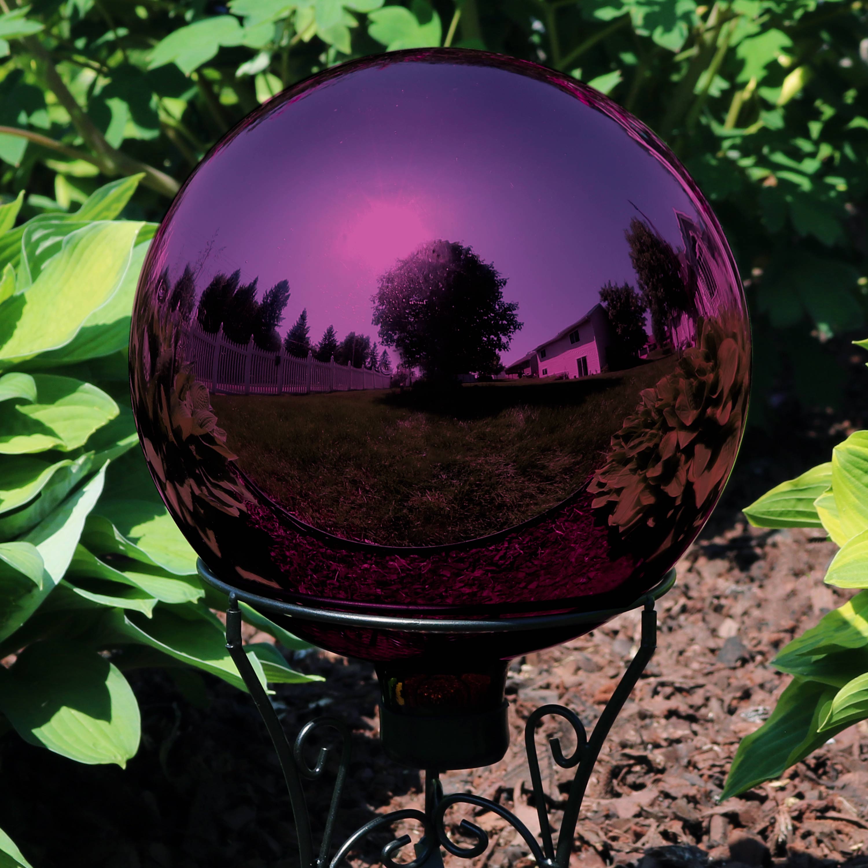 Sunnydaze 10-Inch Mirrored Glass Gazing Globe - Outdoor Garden Decor Reflective Sphere for Yard, Patio & Landscaping - Perfect for Meditation, Feng Shui & Decorative Accents