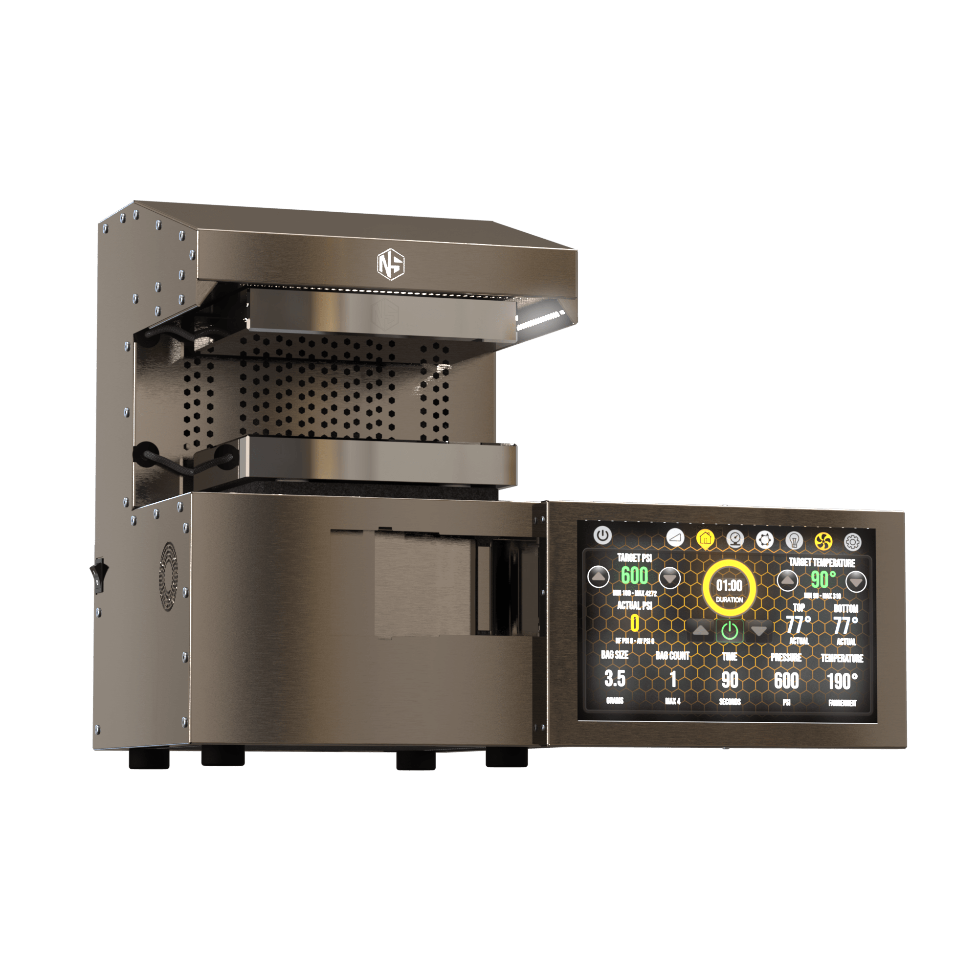 NugSmasher IQ Pro 20 Ton Electric Rosin Press Kit - Perfect for Home Extraction, DIY Concentrates & Essential Oils - Ideal for Cannabis Enthusiasts & Herbalists