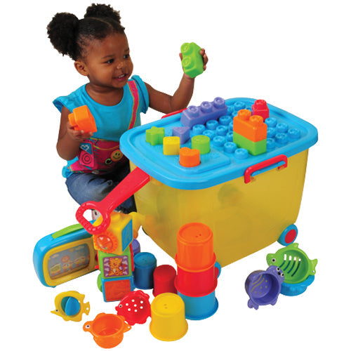 Best Toddler Toy Trolley with Shape Sorter & Interactive Blocks - Educational Rolling Wagon for Kids Ages 1-3 | Perfect for Indoor Play, Learning Shapes & Developing Motor Skills