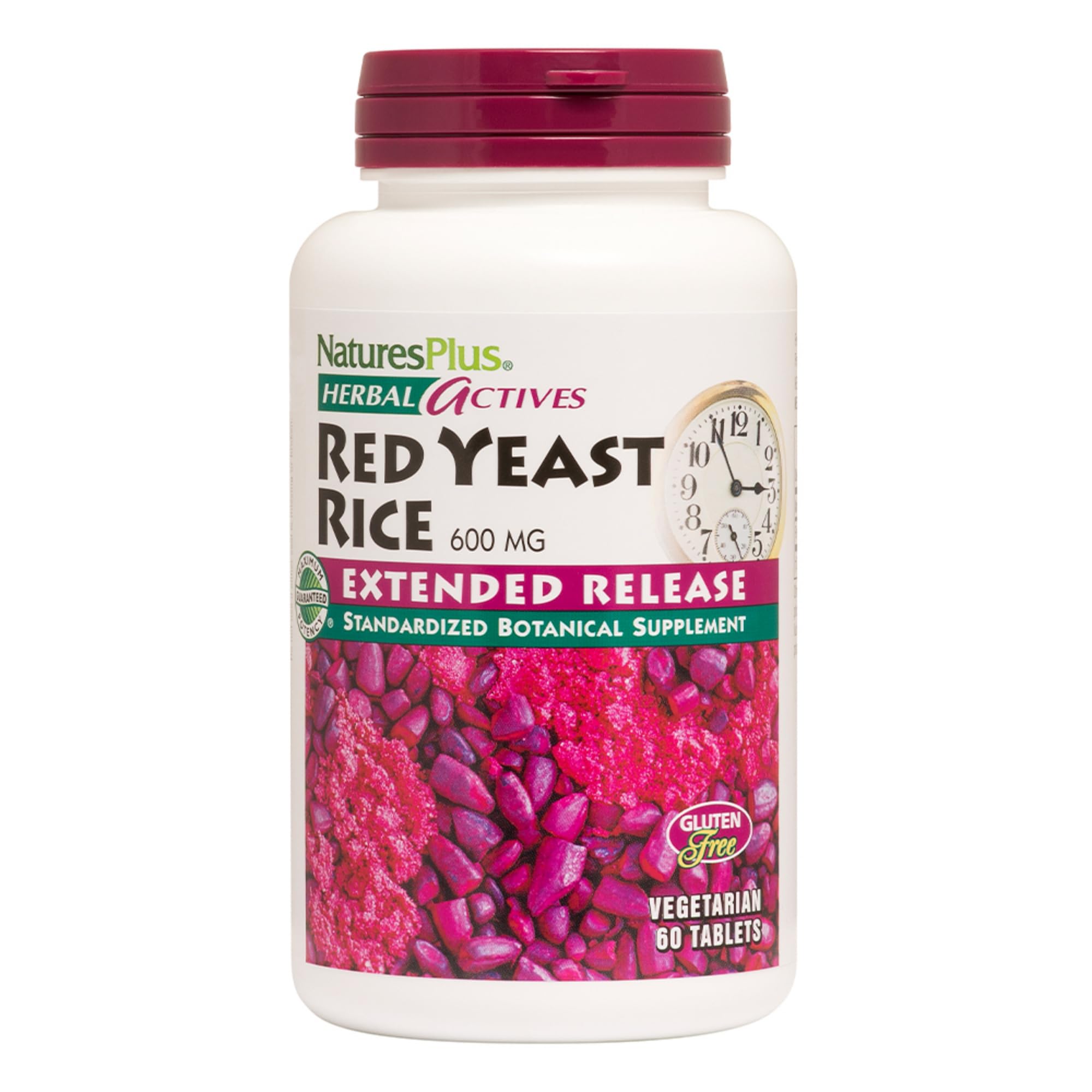 Natures Plus Herbal Actives Red Yeast Rice Extended Release 600mg - 60 Tablets (Pack of 3) | Vegetarian & Gluten Free Supplement for Heart Health & General Well-Being | 180 Servings Total | Supports Healthy Cholesterol Levels for Active Adults & Seniors