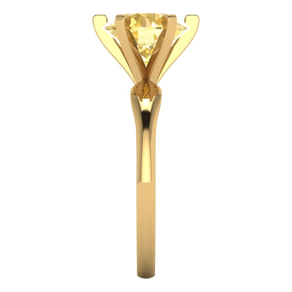 2.50ct Yellow Simulated Diamond Ring - 18K Gold for Engagement & Anniversary