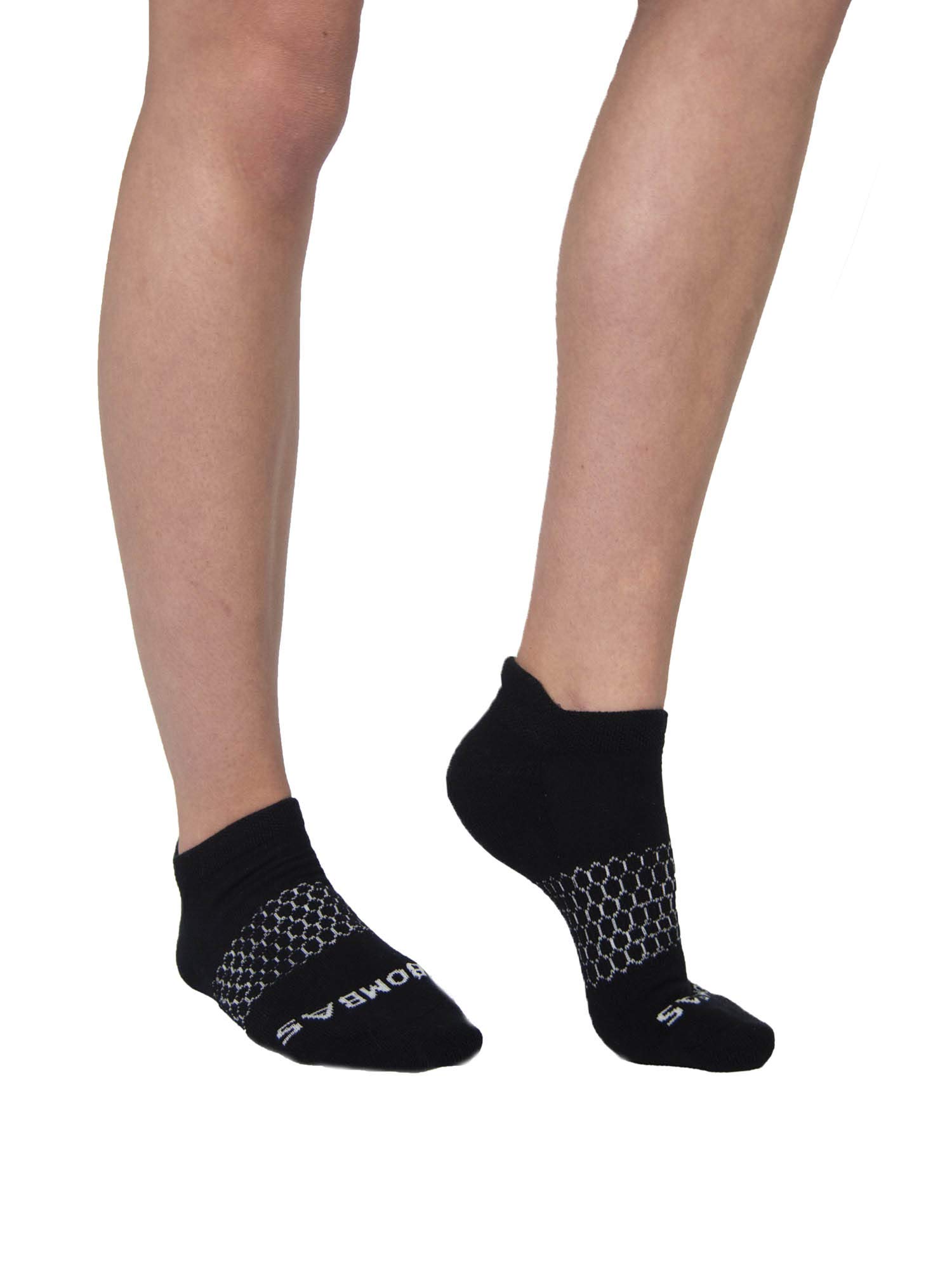 Bombas Women's Comfortable Ankle Socks - Grey & Blue Athletic Socks for Running, Yoga & Everyday Wear