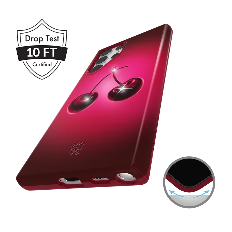 Samsung Phone Case with Black Cherry Crystal Design - Stylish & Protective Cover for Galaxy S21/S22/Note 20 - Perfect for Everyday Use, Work & Travel
